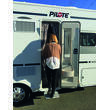 Rideau chenille pour porte camping-car : - Coloris : Marron / Blanc / Gris