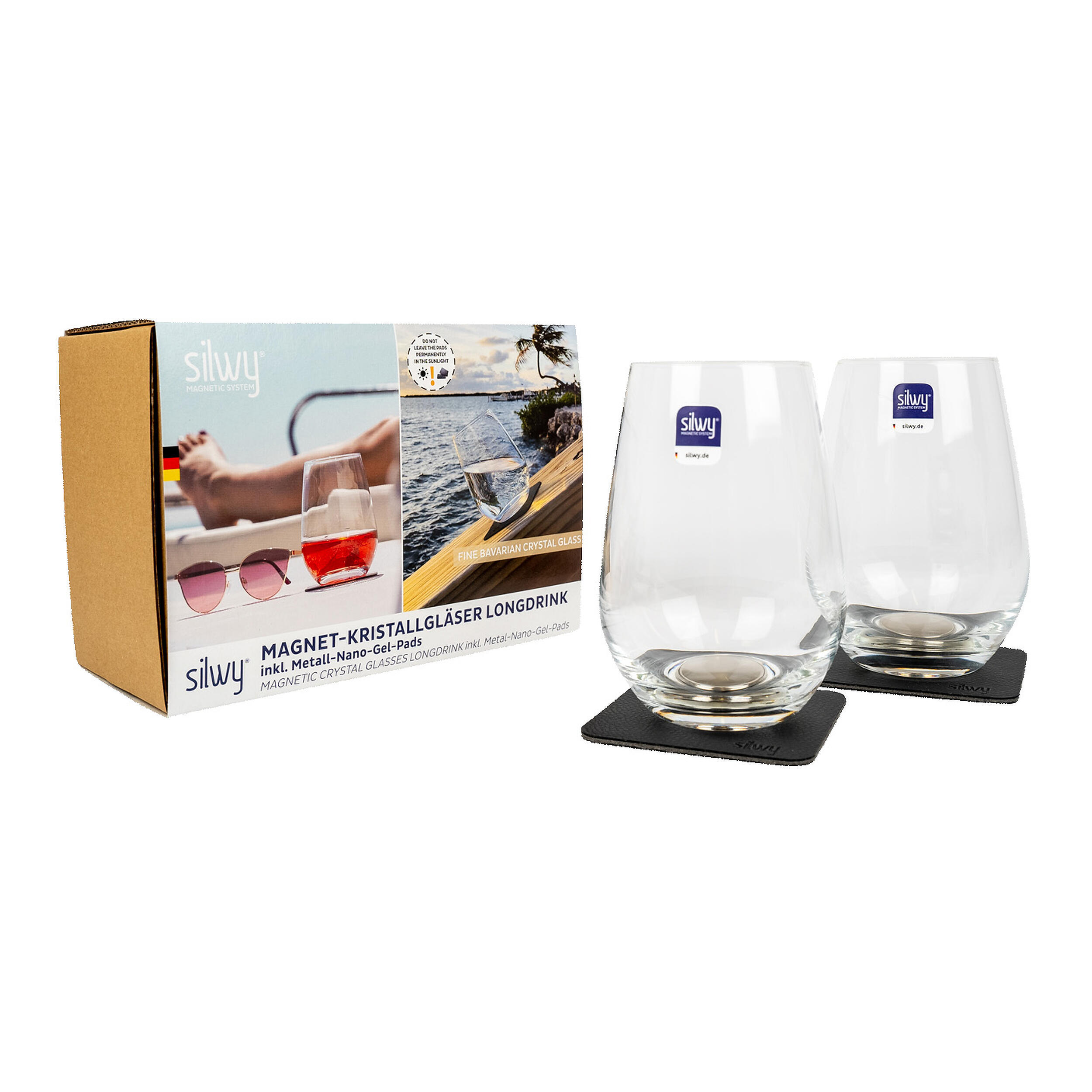 Lot de 2 verres en cristal magnétiques
