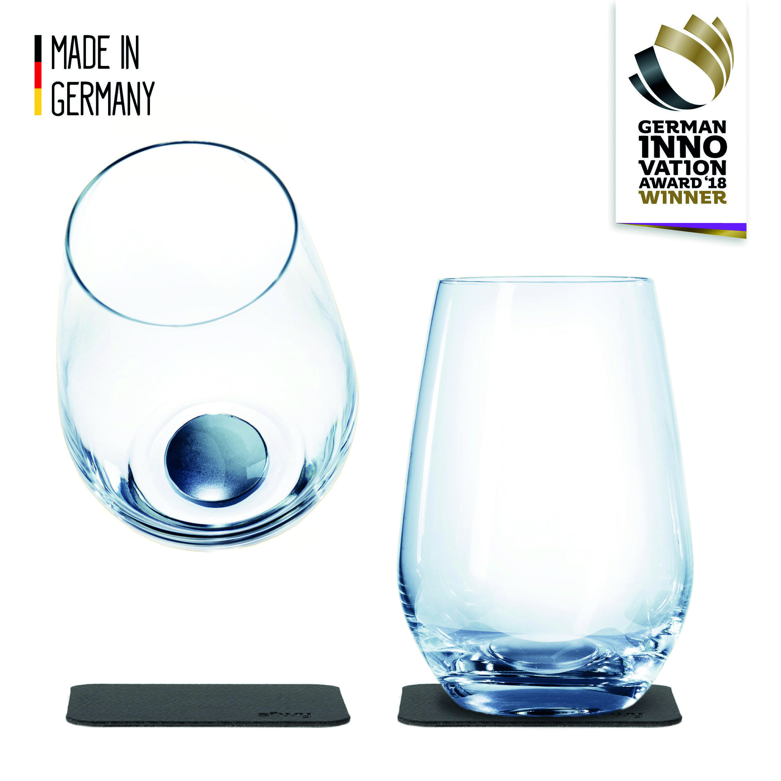 Lot de 2 verres en cristal magnétiques