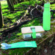 Lunch box en bambou et verre : - Coloris : Vert