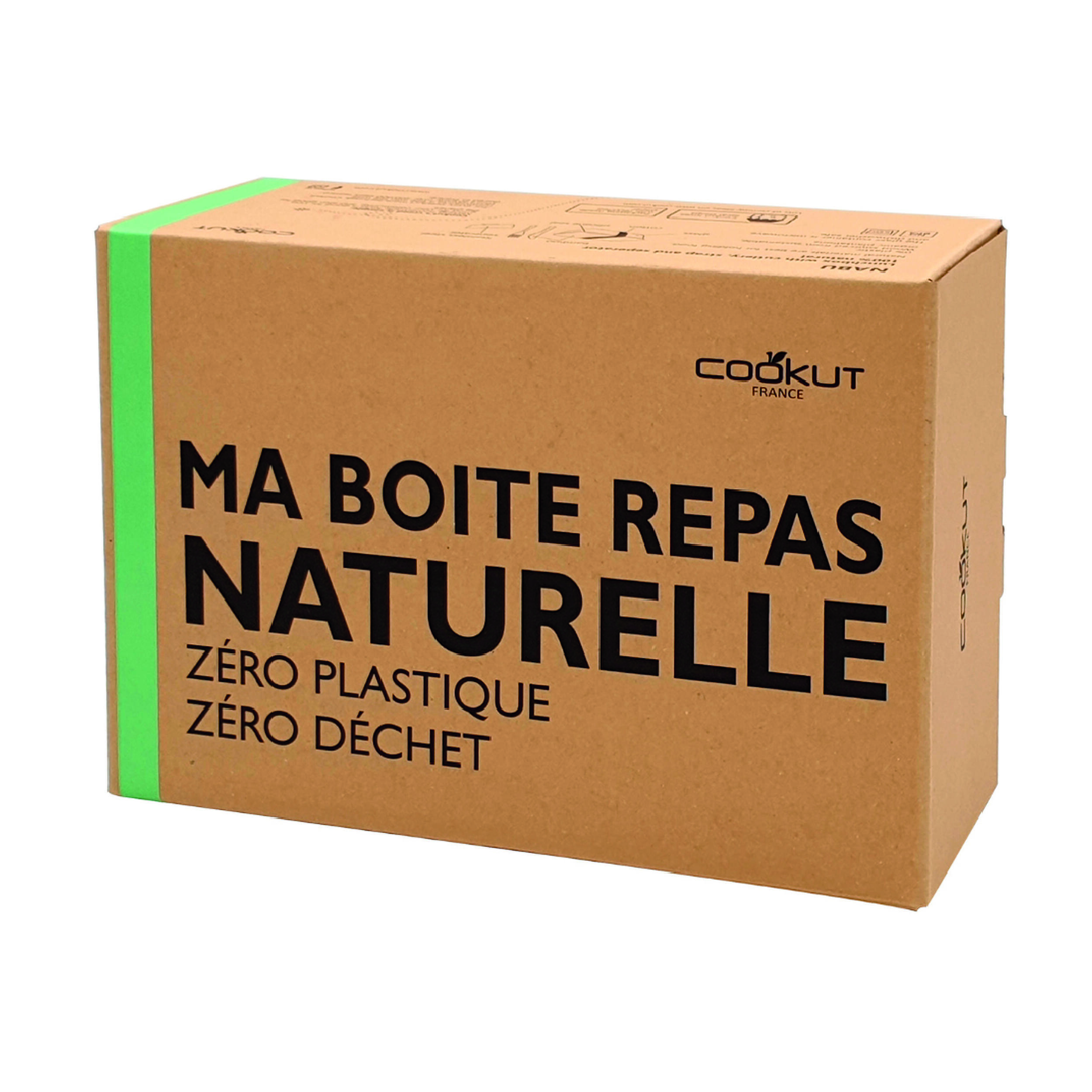 Lunch box en bambou et verre : - Coloris : Vert