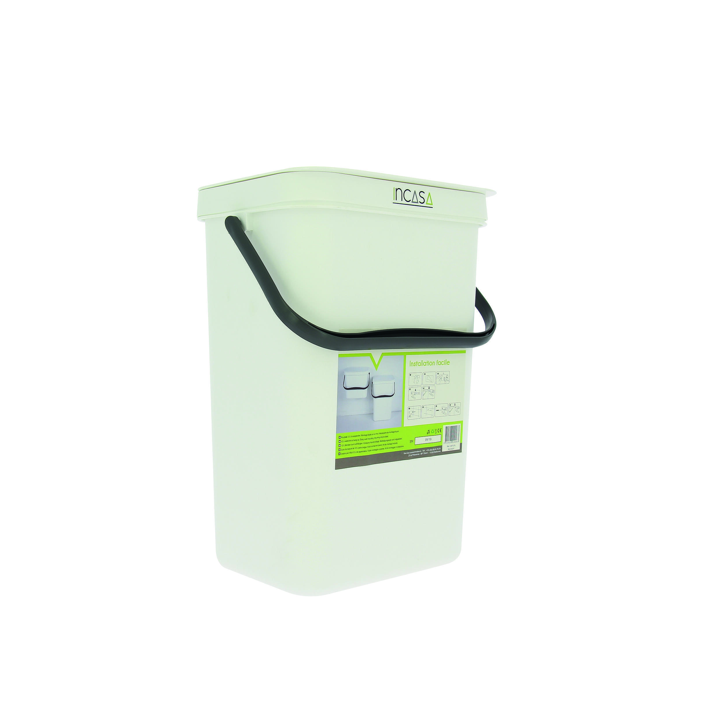 Poubelle pour camping-car : - Modèle : Grande taille 12L - Coloris : blanc
