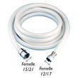 Flexible de douche raccord fileté double femelle 15/21 (3/8) et 12/17 (1/2)