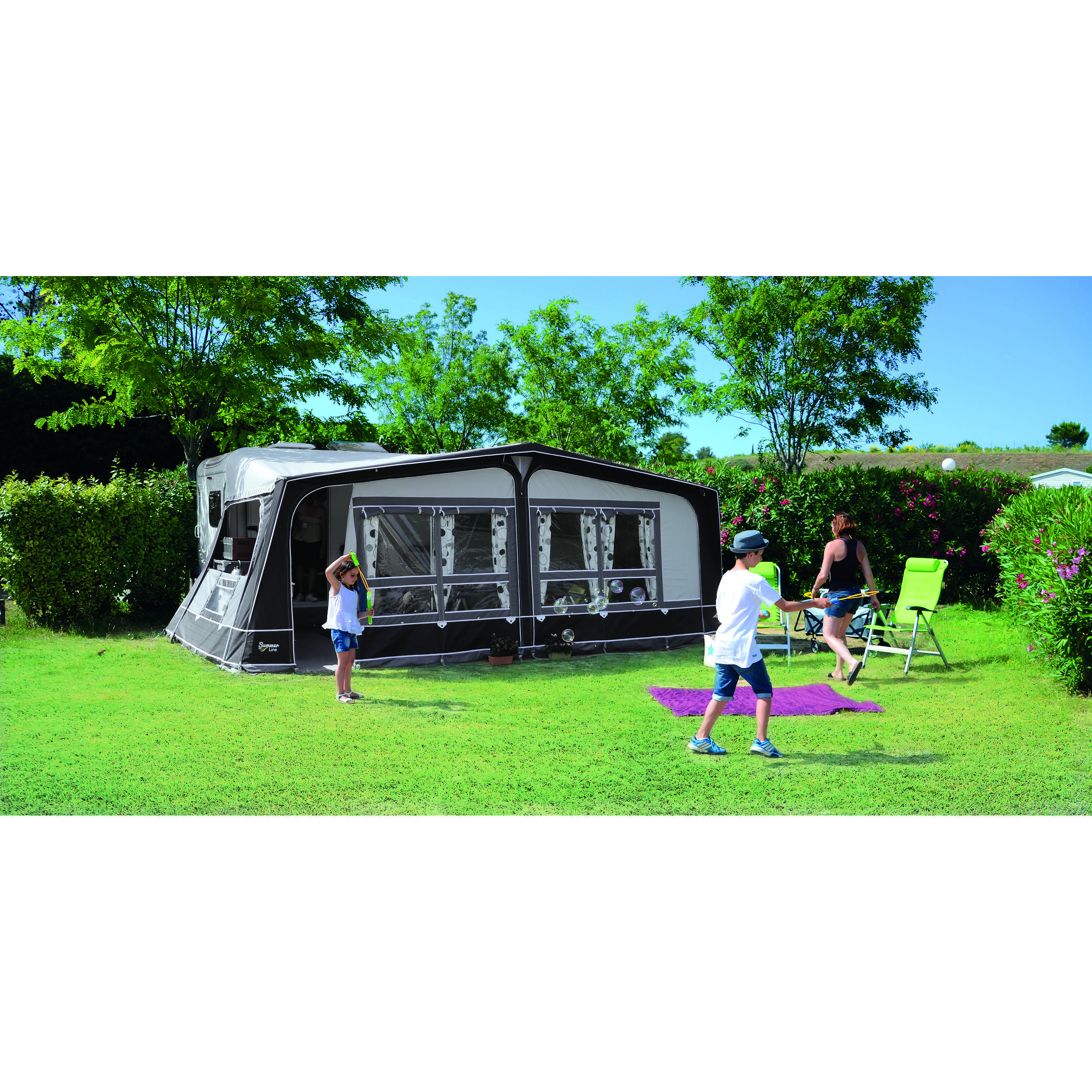 Auvent traditionnel pour caravane Onyx : - Taille : 6 Développé compris entre 7,75 à 8 m