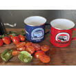 Lot de 2 mugs émaillées collection Volkswagen : - Coloris : Rouge et Bleu