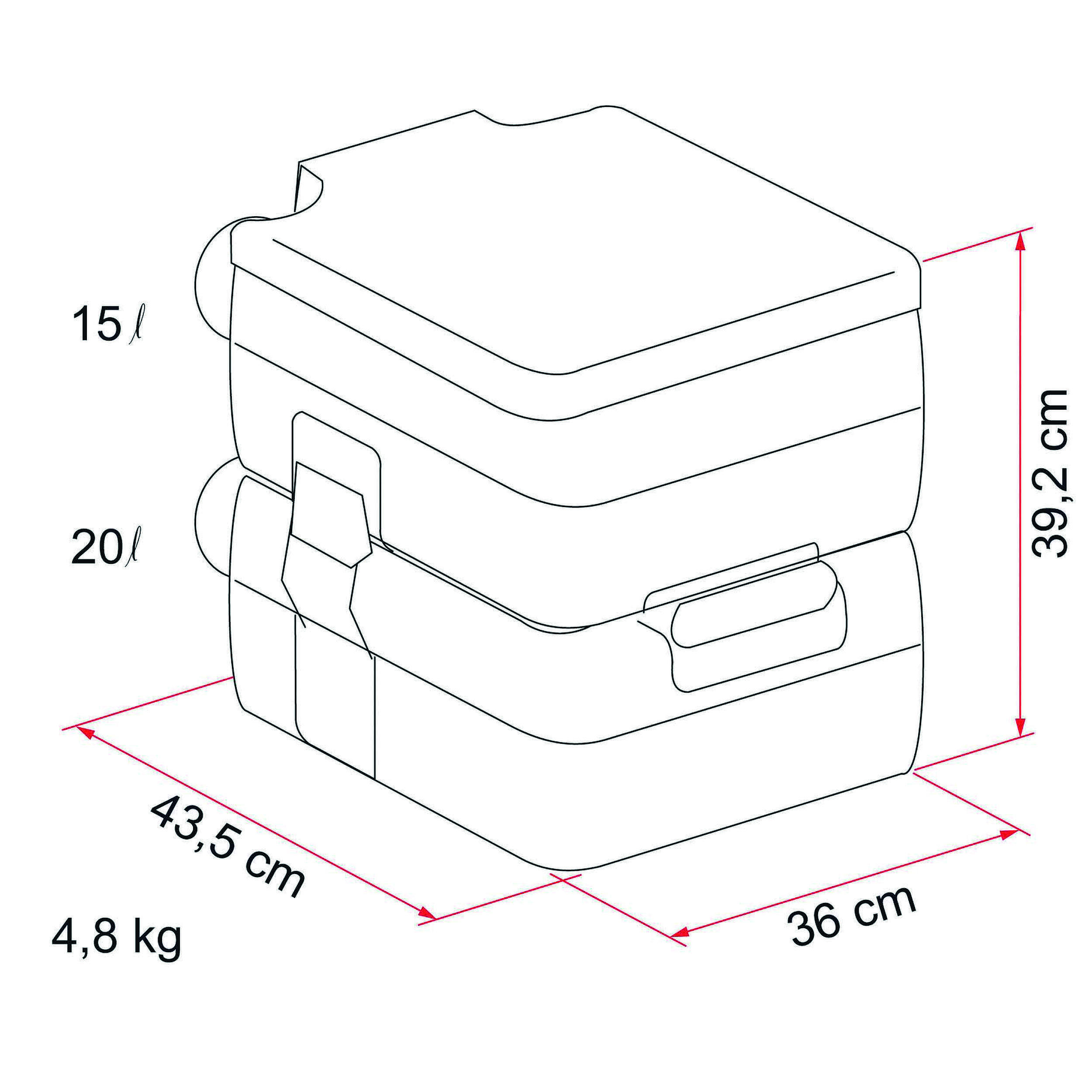 WC chimique portable Bi-Pot : - Modèle 39