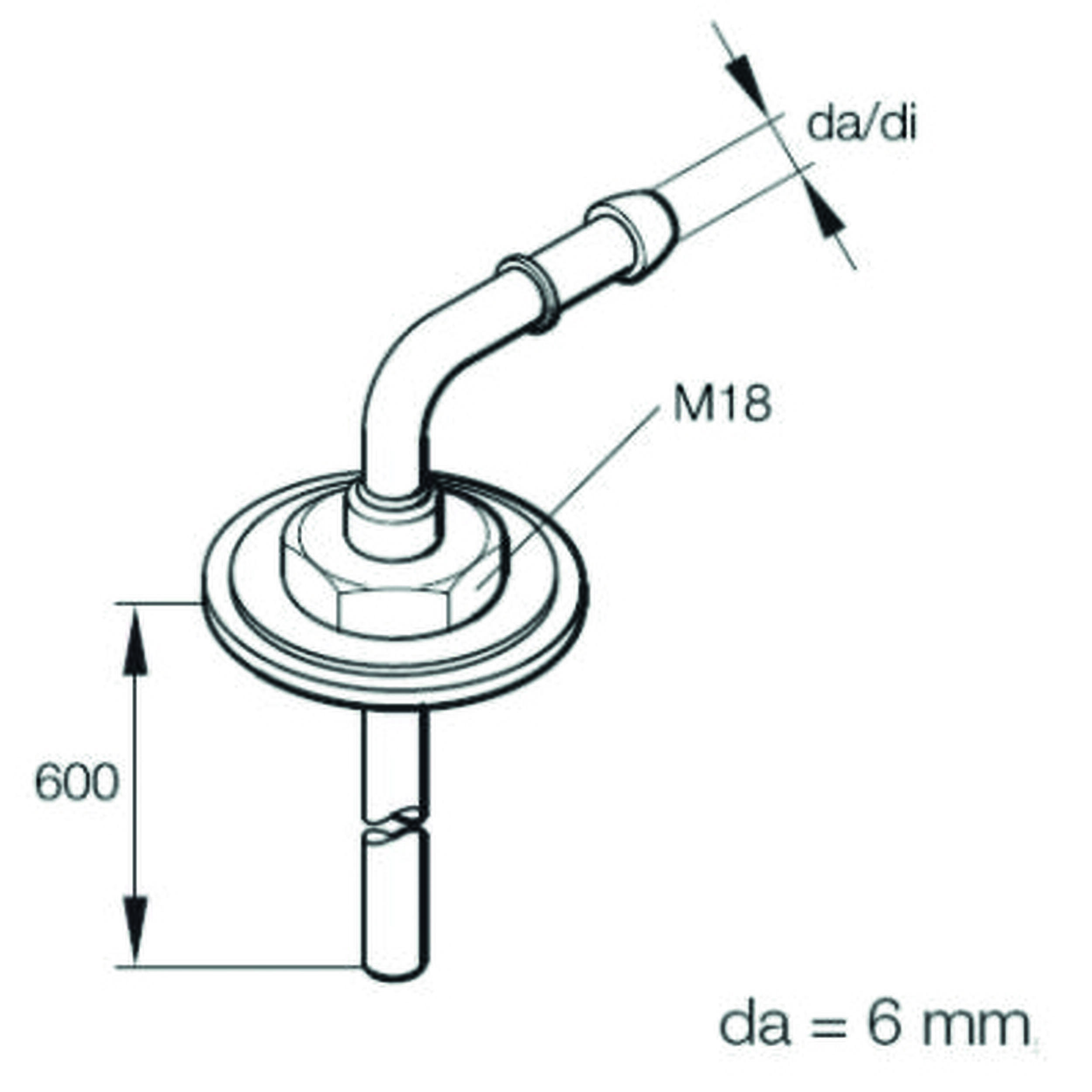 Tube plongeur réservoir standard pour chauffage