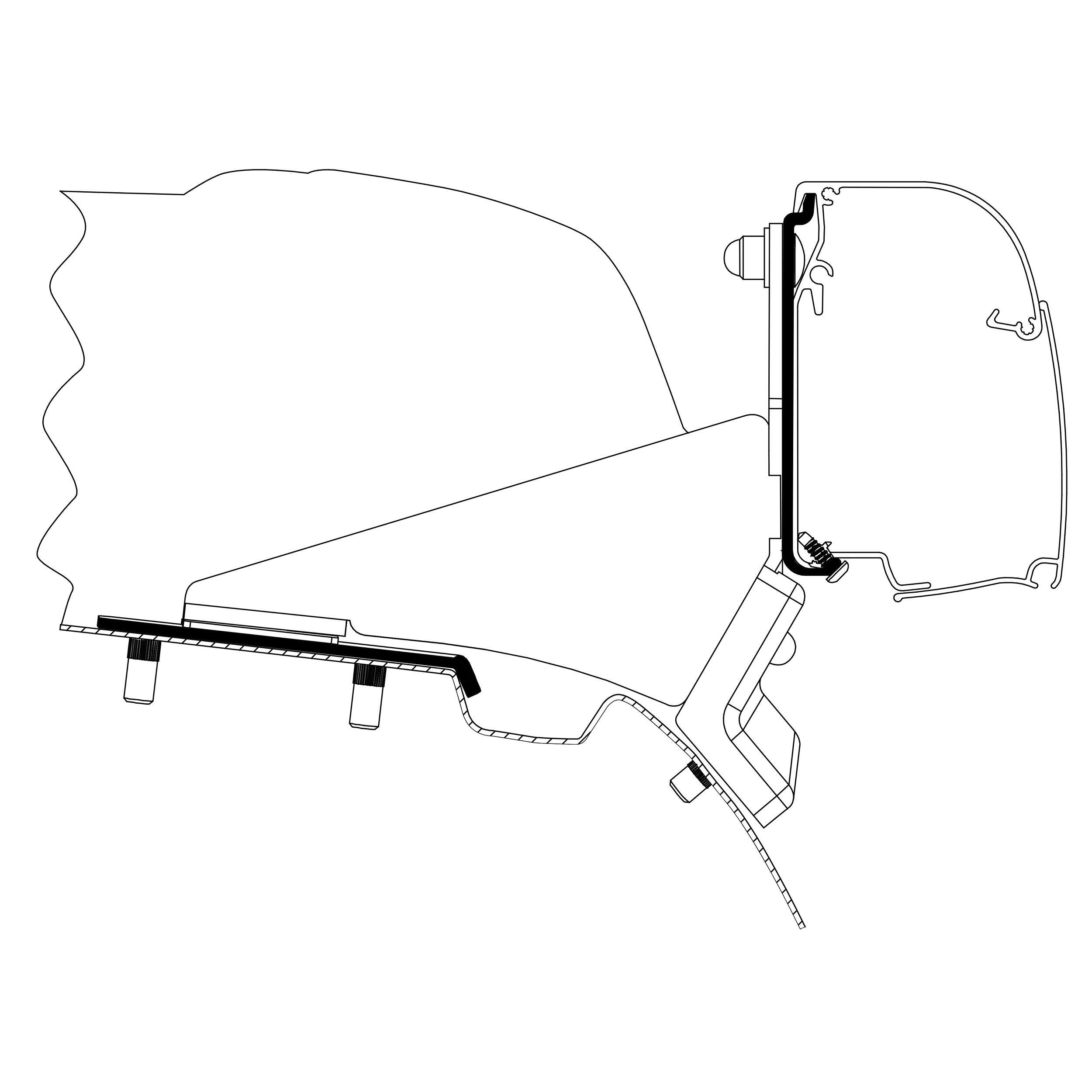 Adaptateur Omnistore 4200 : pour Mercedes Benz Vito/V-Class toit relevable sans rail