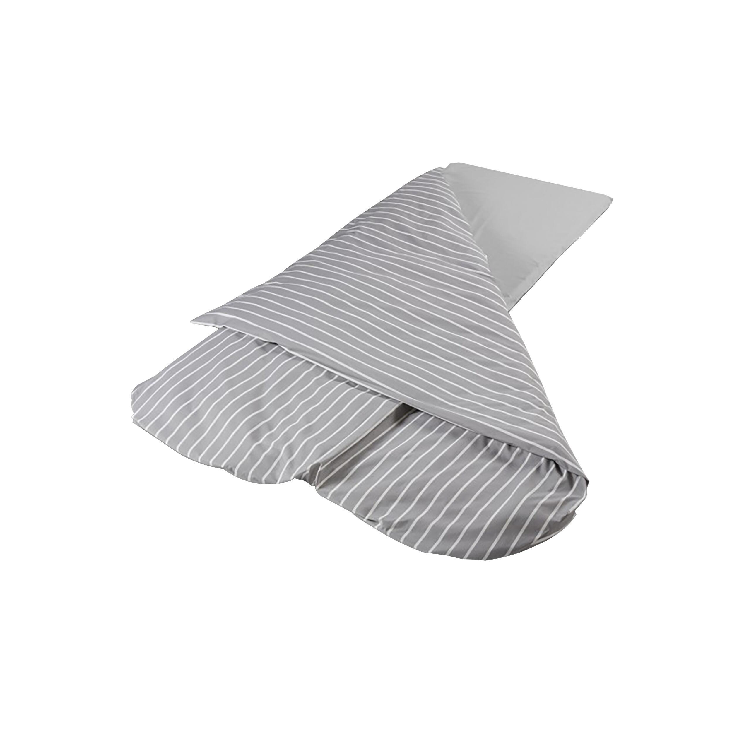 Couchage grand confort : - Modèle Rayé Gris pour matelas 66 x 190 x 2,5 cm
