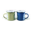 Lot de 2 mugs émaillées collection Volkswagen : - Coloris : Bleu et beige