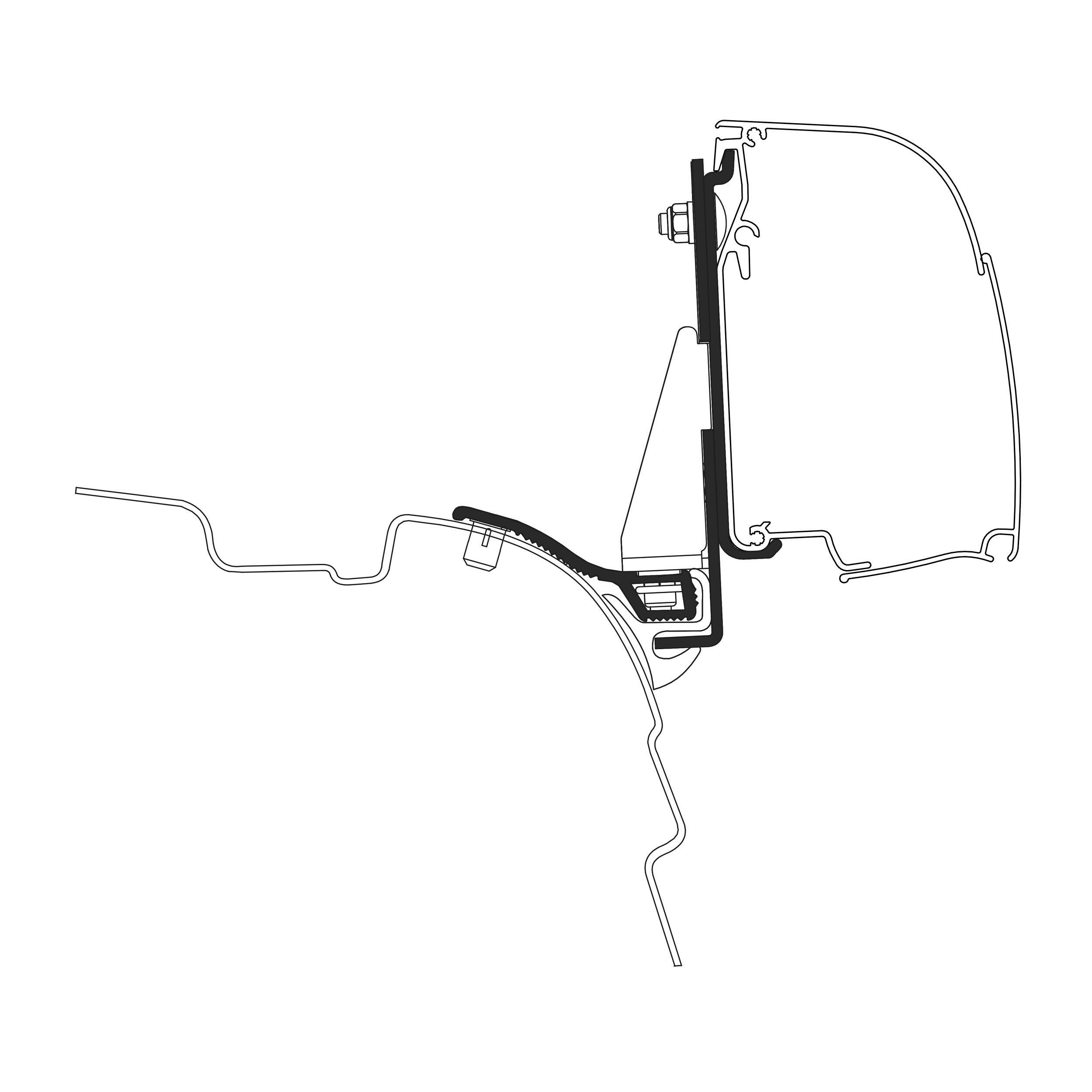 Adaptateur Omnistore 4200 : pour VW T5/T6 Minivan reimo Multi rail SWB