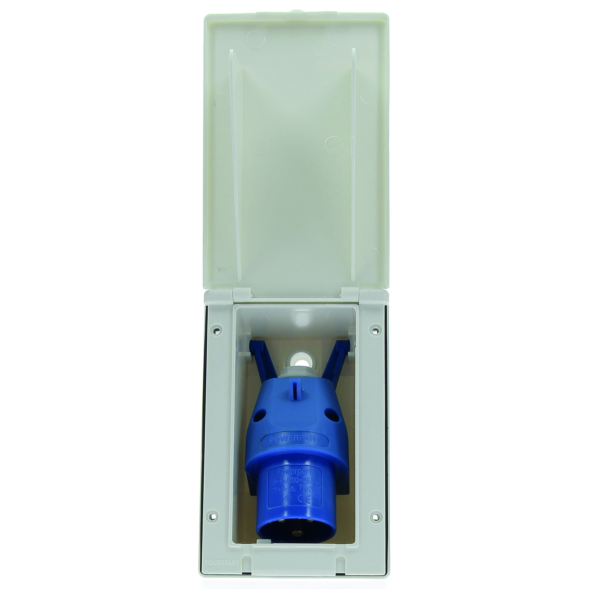 Prise, Socle mâle encastrable CEE P17 : Coloris : blanc avec joint étanchéïté