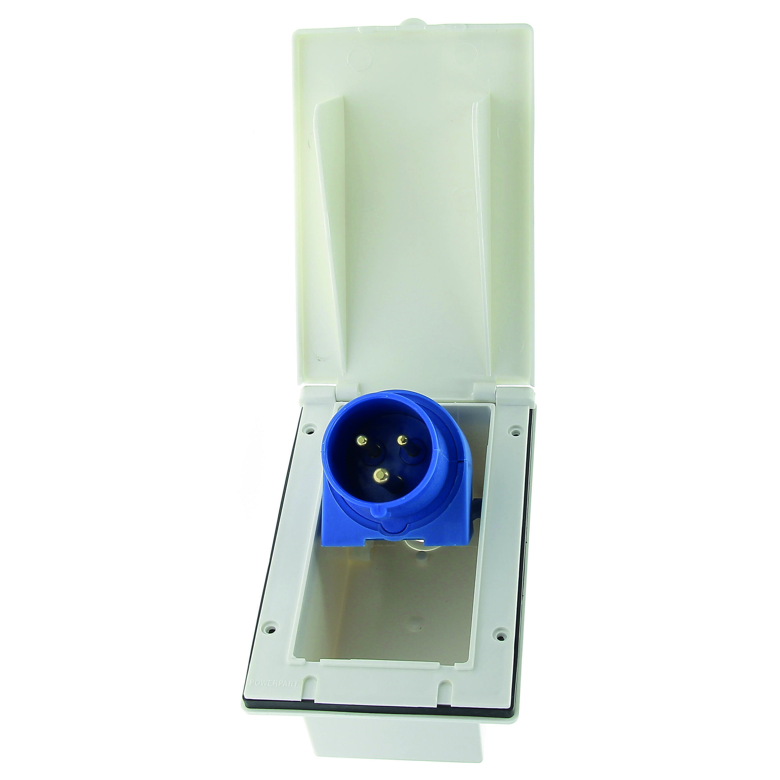 Prise, Socle mâle encastrable CEE P17 : Coloris : blanc avec joint étanchéïté