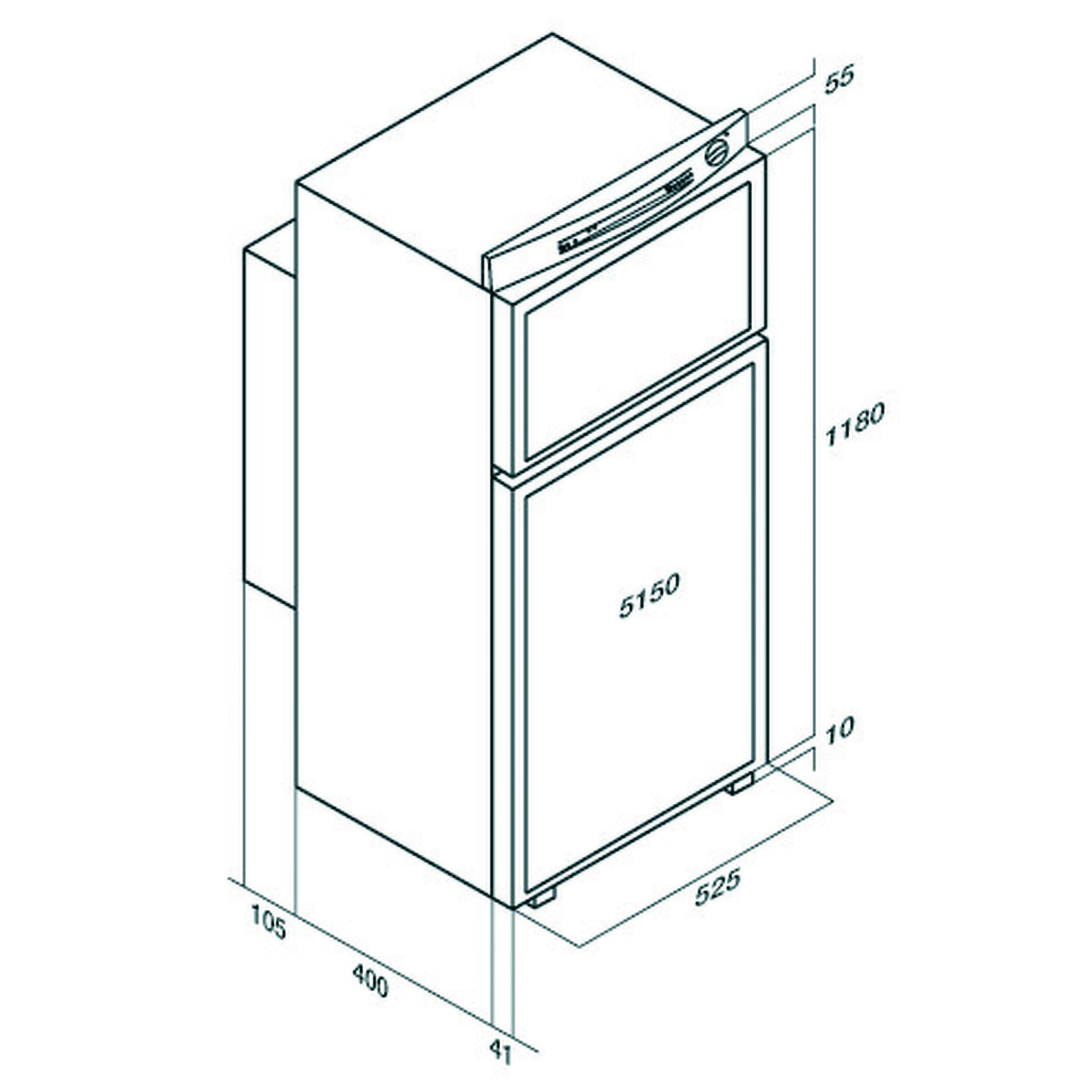 Frigos trimixtes VTR à absorption encastrables : VTR5150 DG - 150L