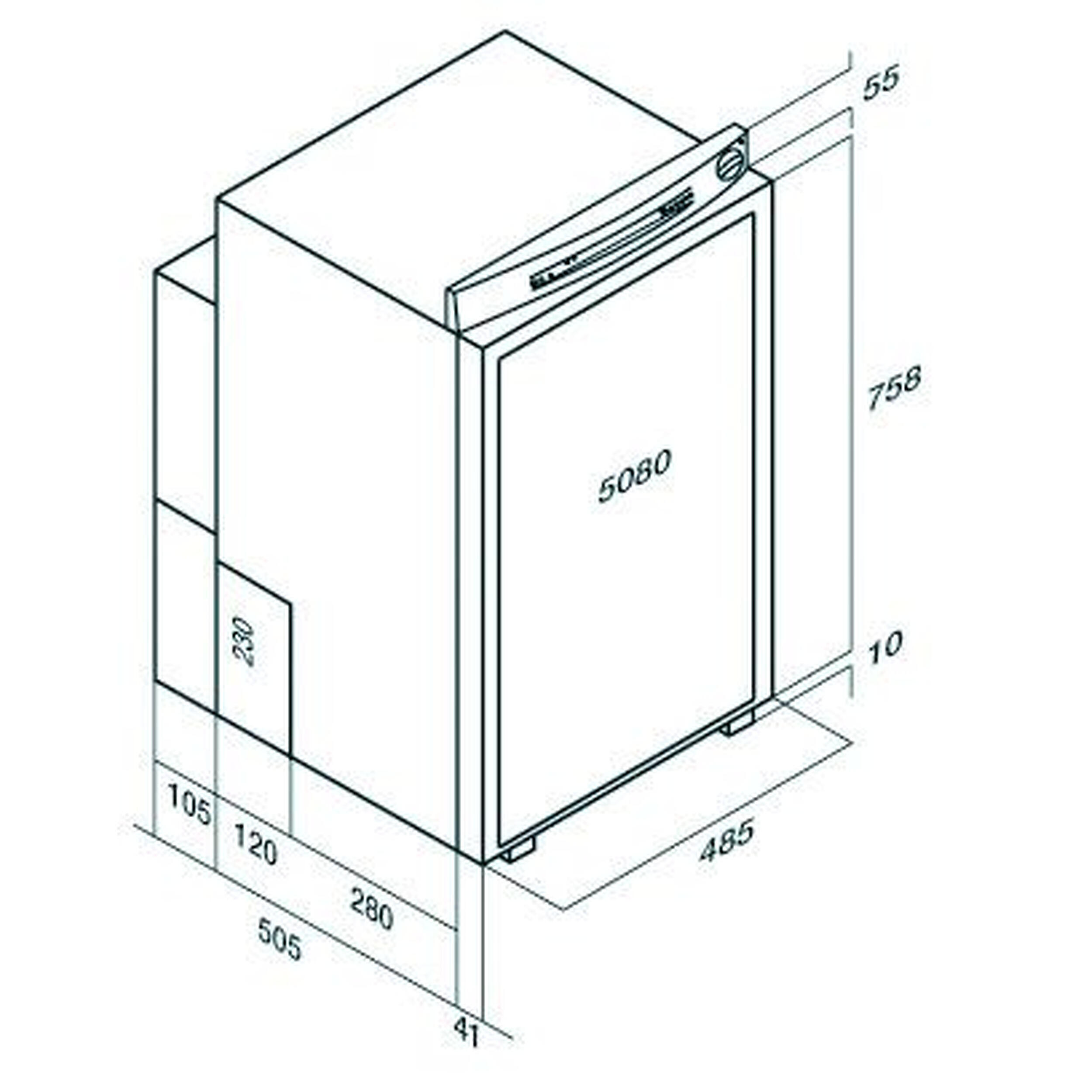 Frigos trimixtes VTR à absorption encastrables : VTR5080 DG- 74L