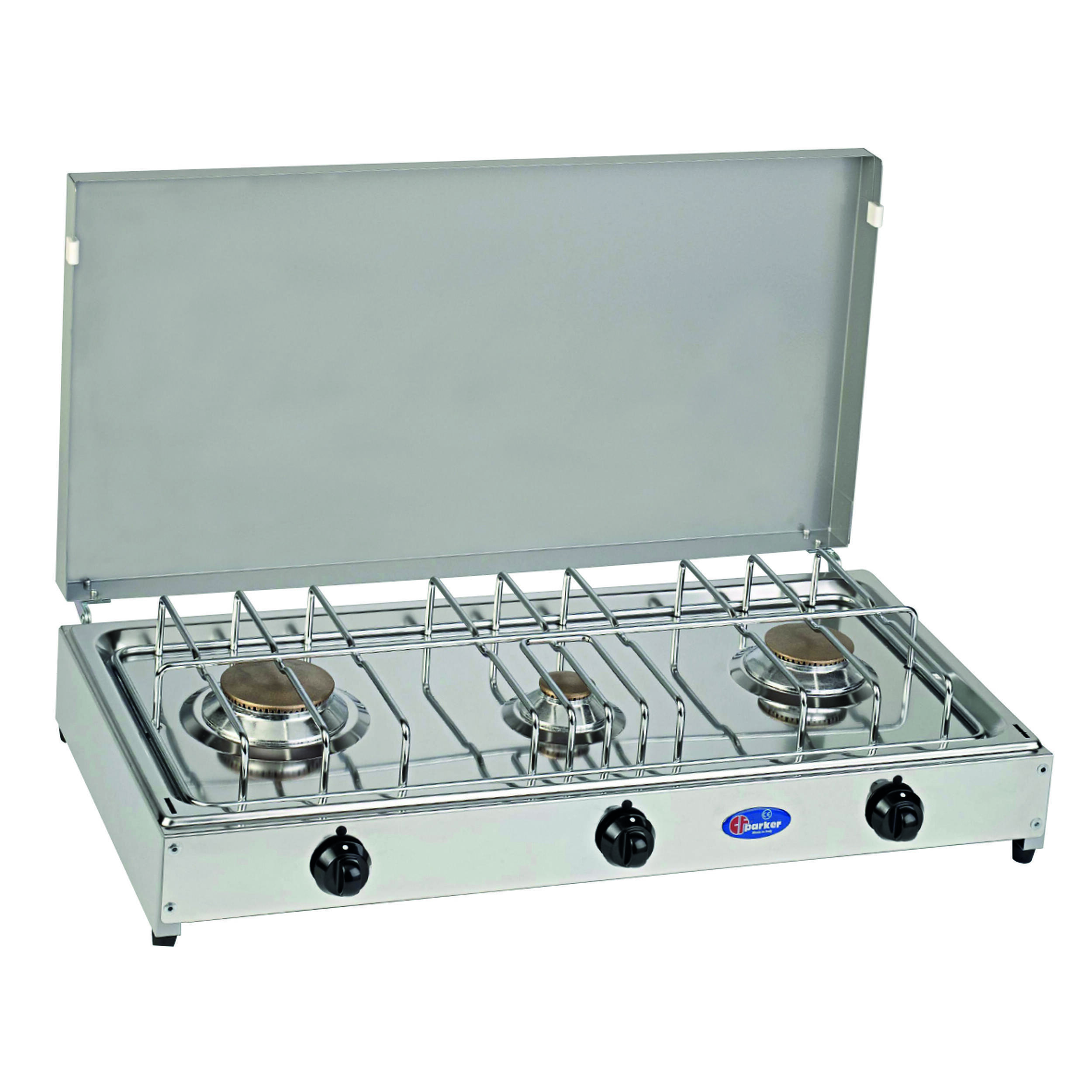 Réchaud à gaz en inox : - Modèle : 3 feux