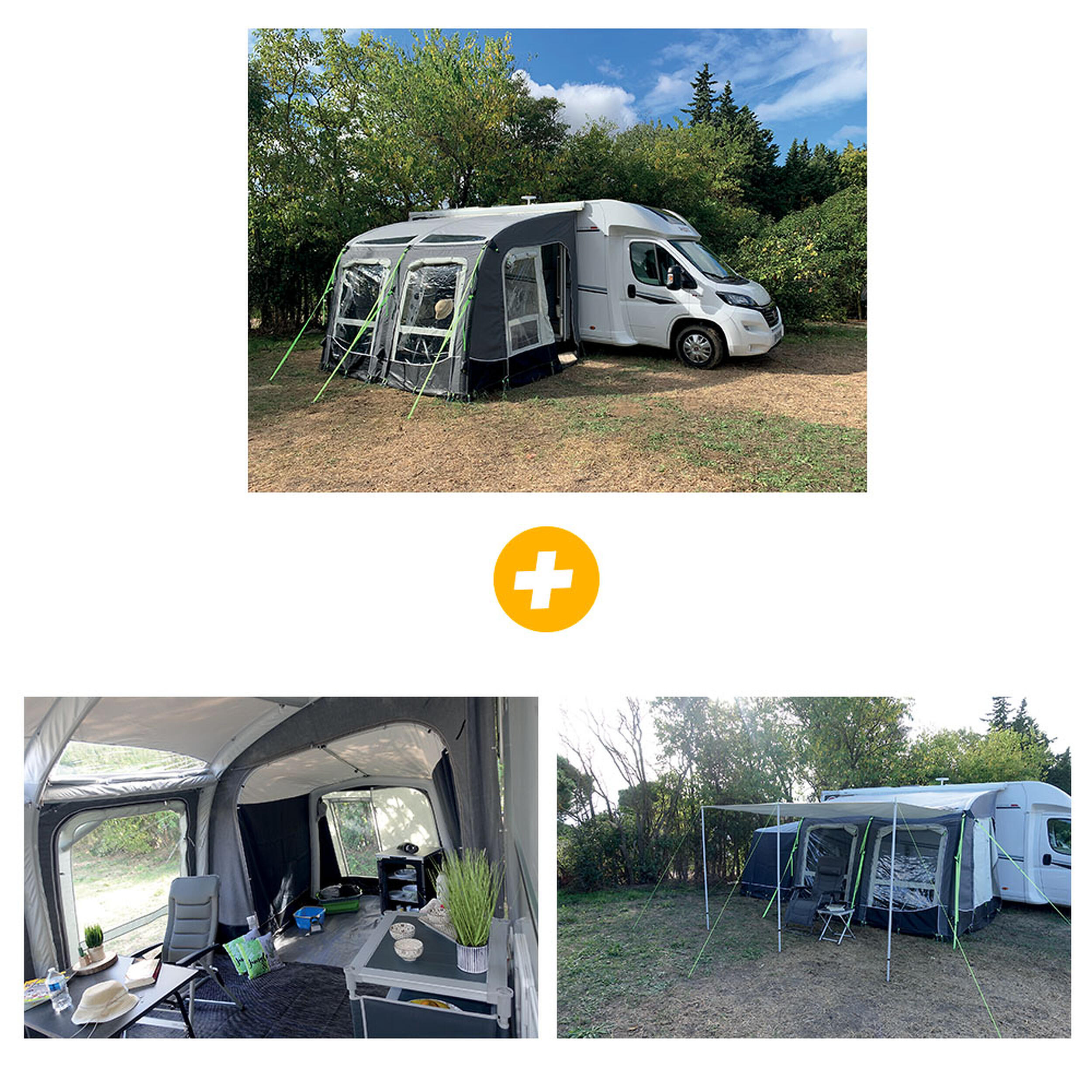 Pack Auvent Zonda Air avec Avancée et Annexe : - Dimensions : 235 - 250 cm