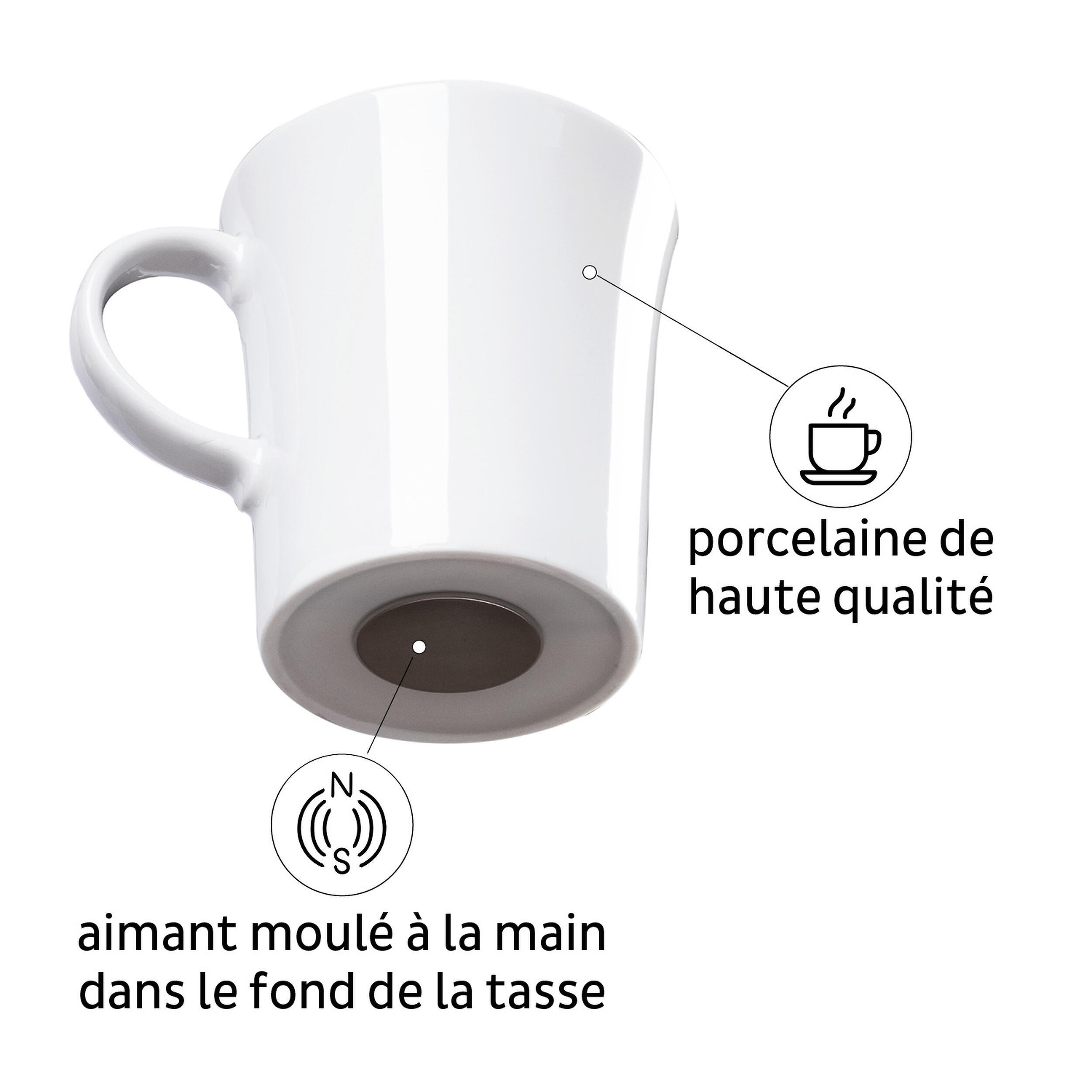 Lot de 2 tasses magnétiques