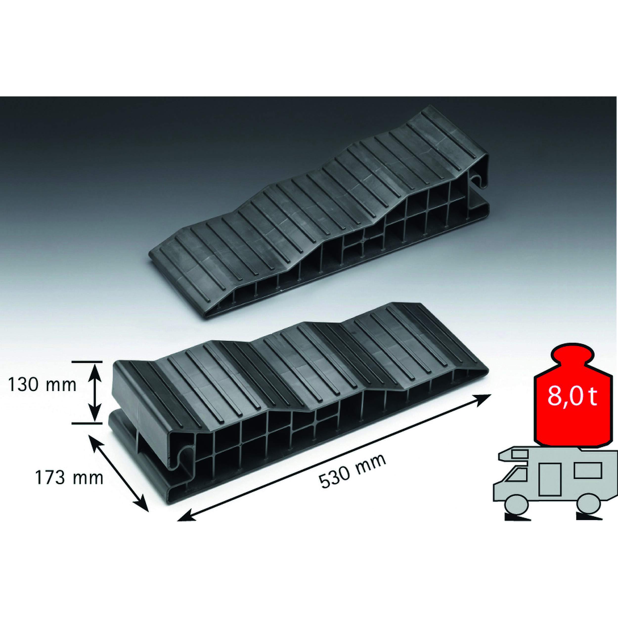 Cales de stabilisation avec 3 niveaux pour camping-car