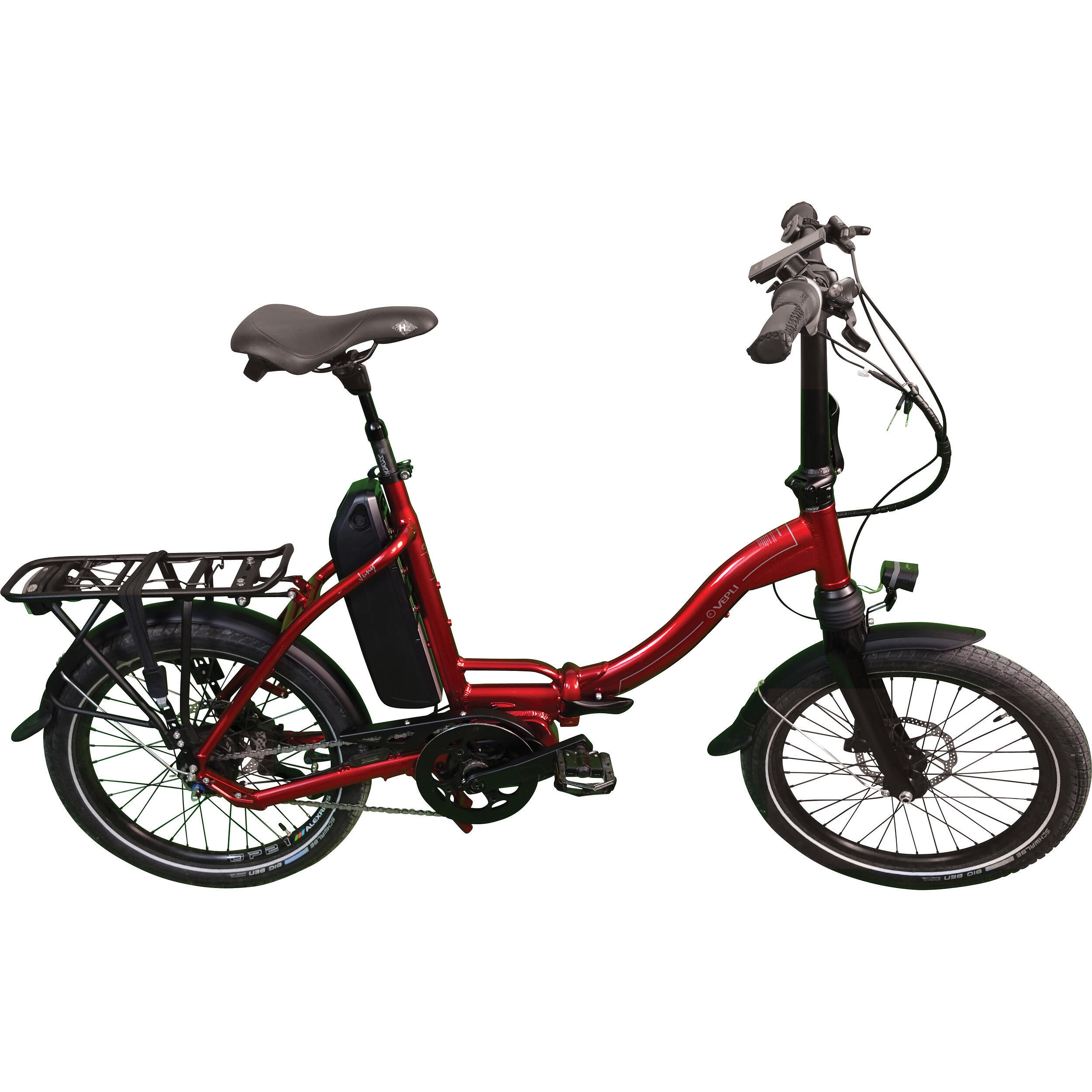 Vélo à assistance électrique pliant JUNY : Rouge 14Ah