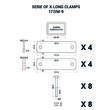 Kit de fixation pour tente de toit Columbus et Maggiolina : - Dimensions : 8,5 cm
