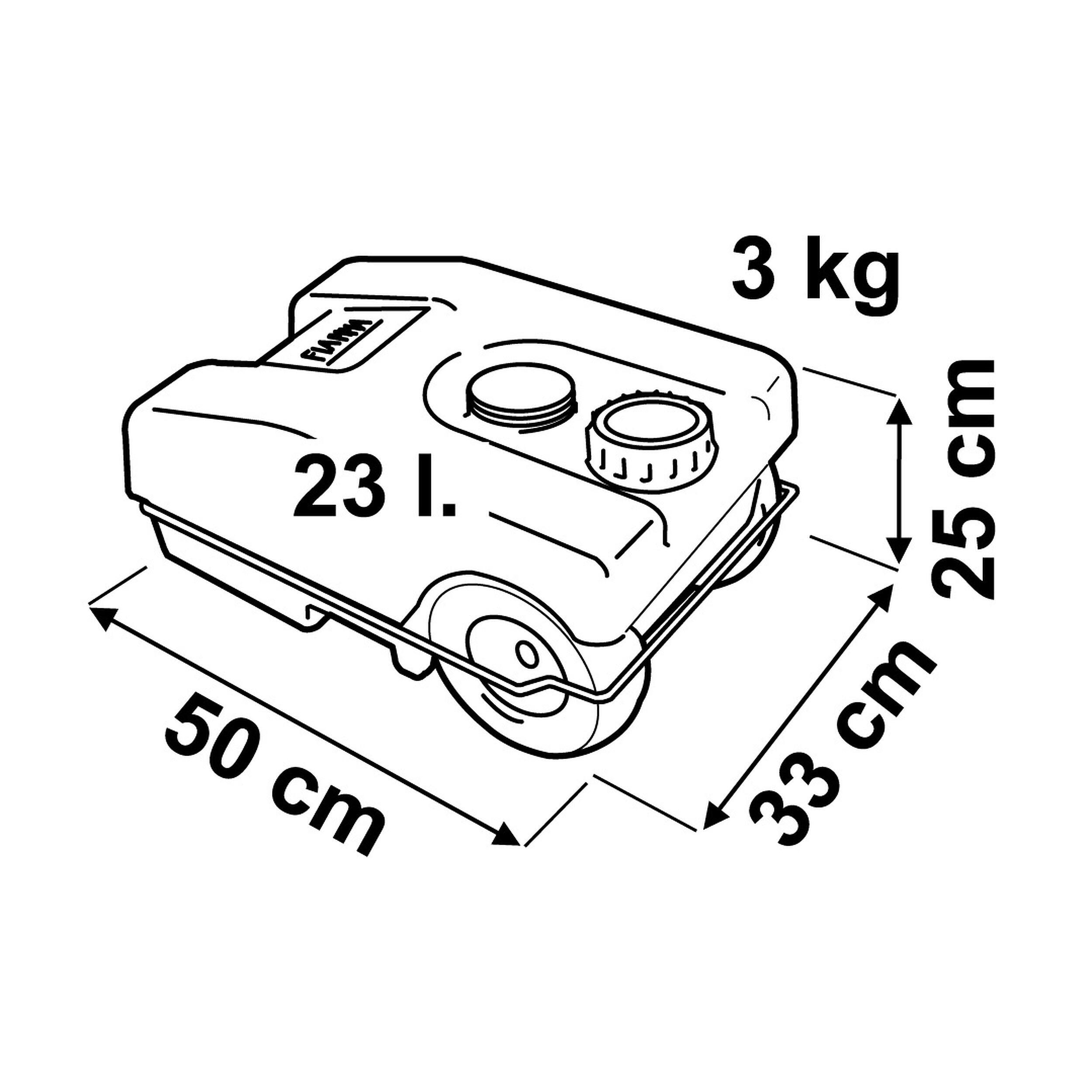 Réservoir portable à roulettes de 23 Litres : - Modèle 23 W - Pour eaux usées