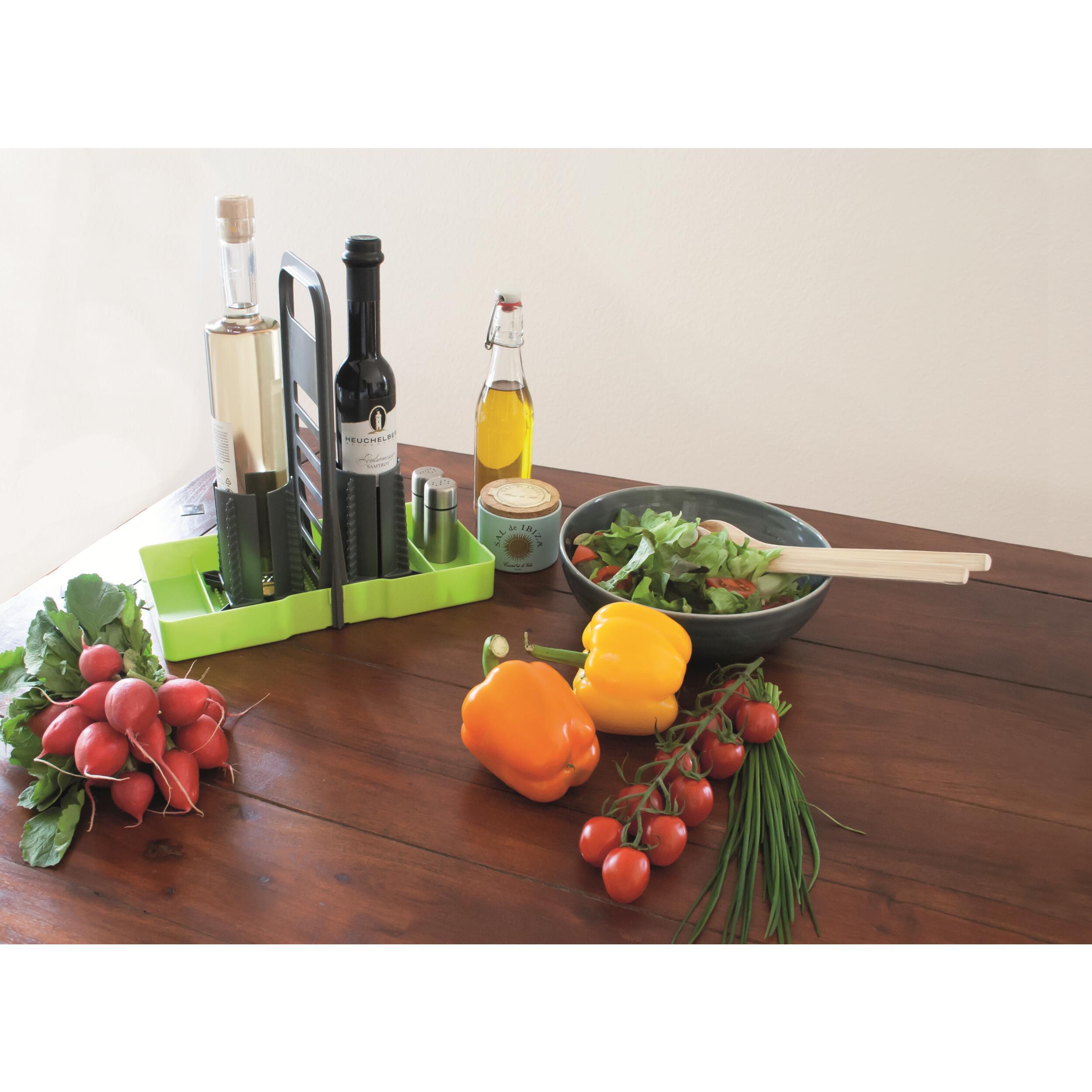 Support bouteille pour cuisine Vert/Gris