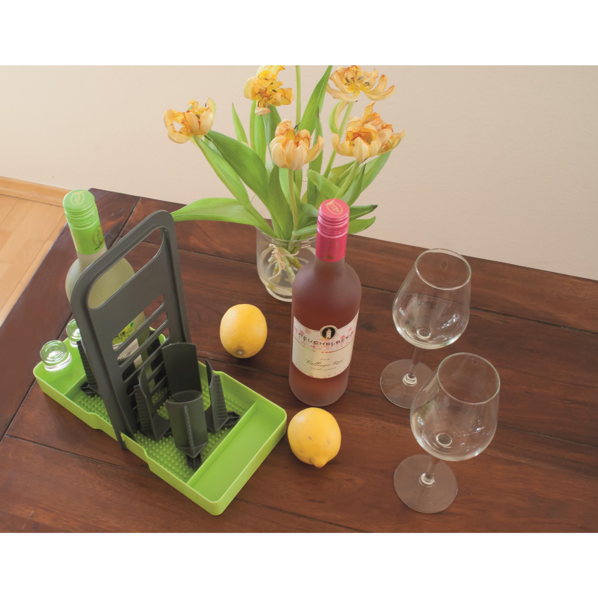 Support bouteille pour cuisine Vert/Gris