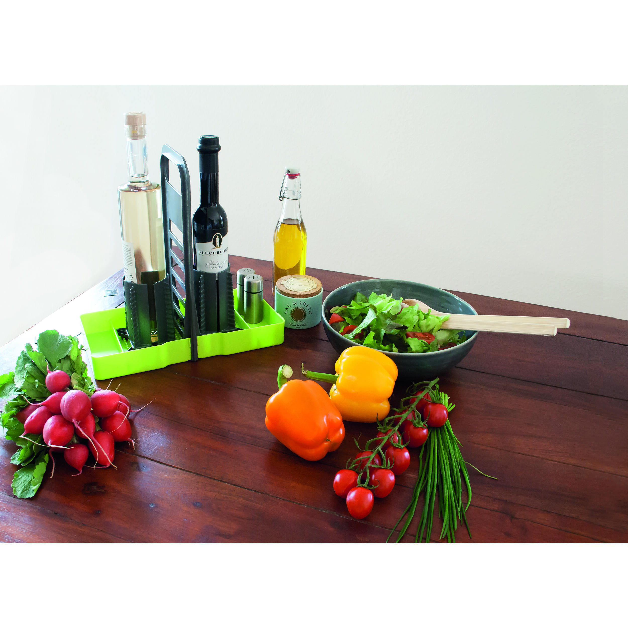 Support bouteille pour cuisine Vert/Gris