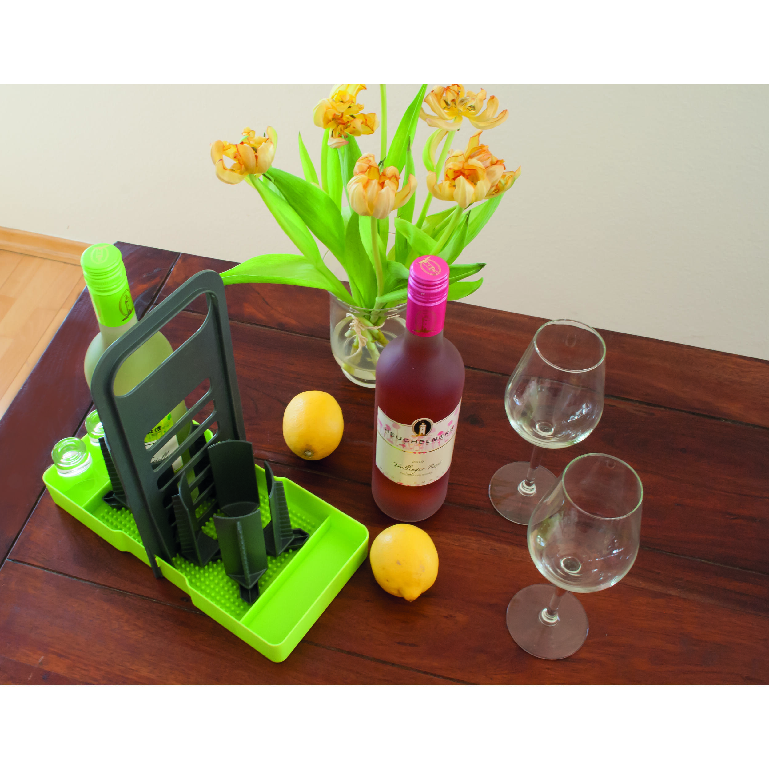 Support bouteille pour cuisine Vert/Gris