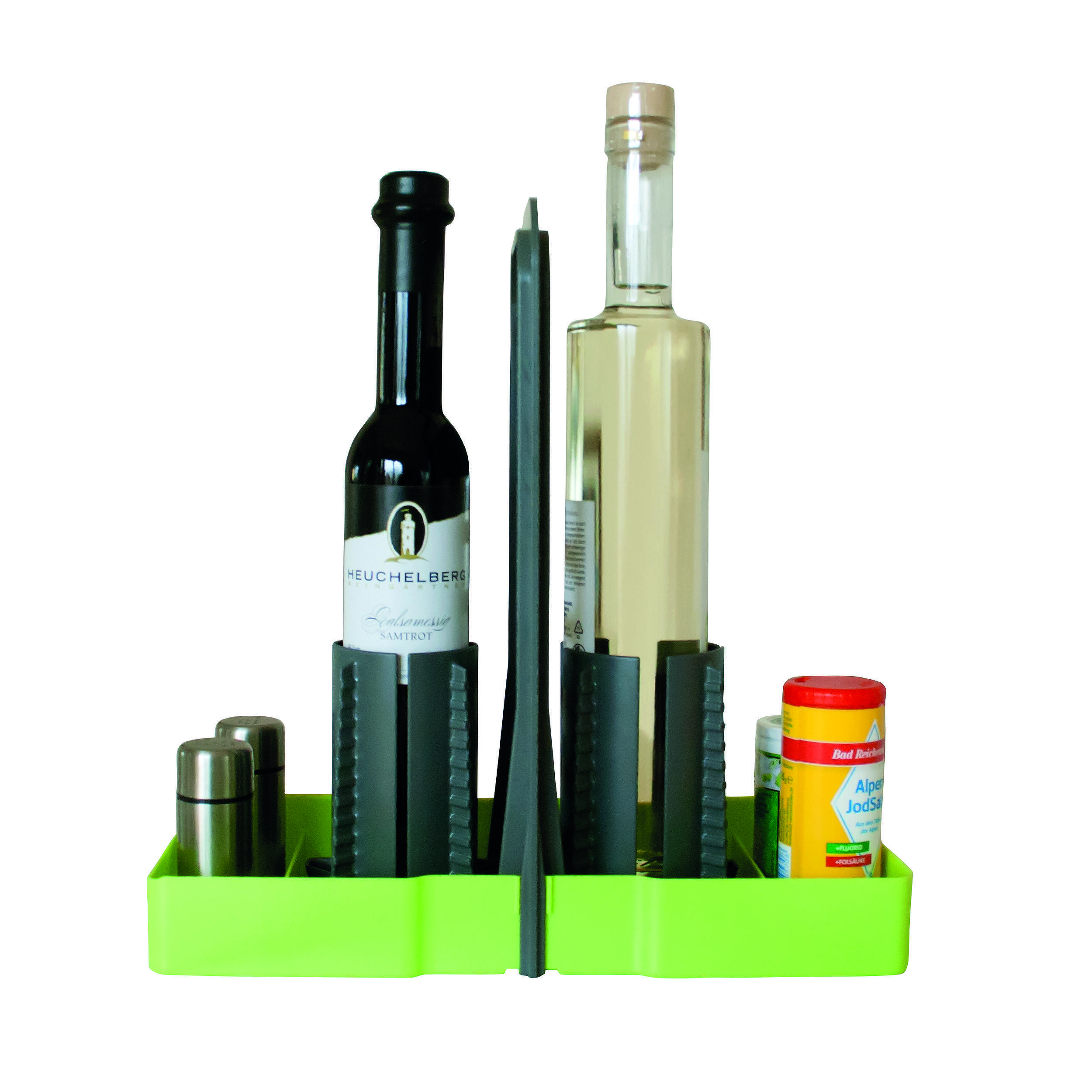 Support bouteille pour cuisine Vert/Gris