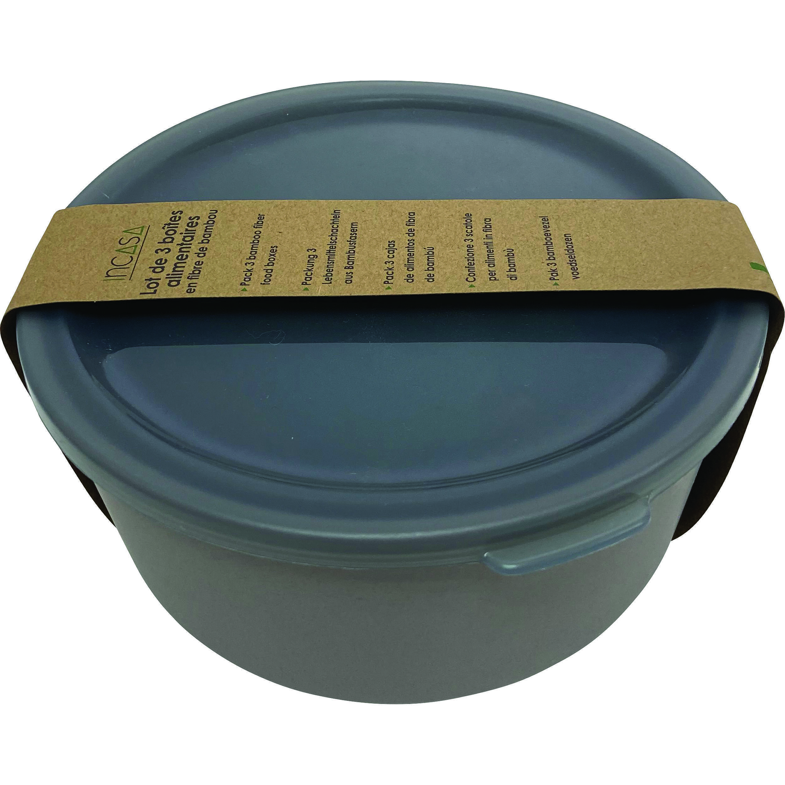 Lot de 3 boîtes alimentaires en fibre de bambou