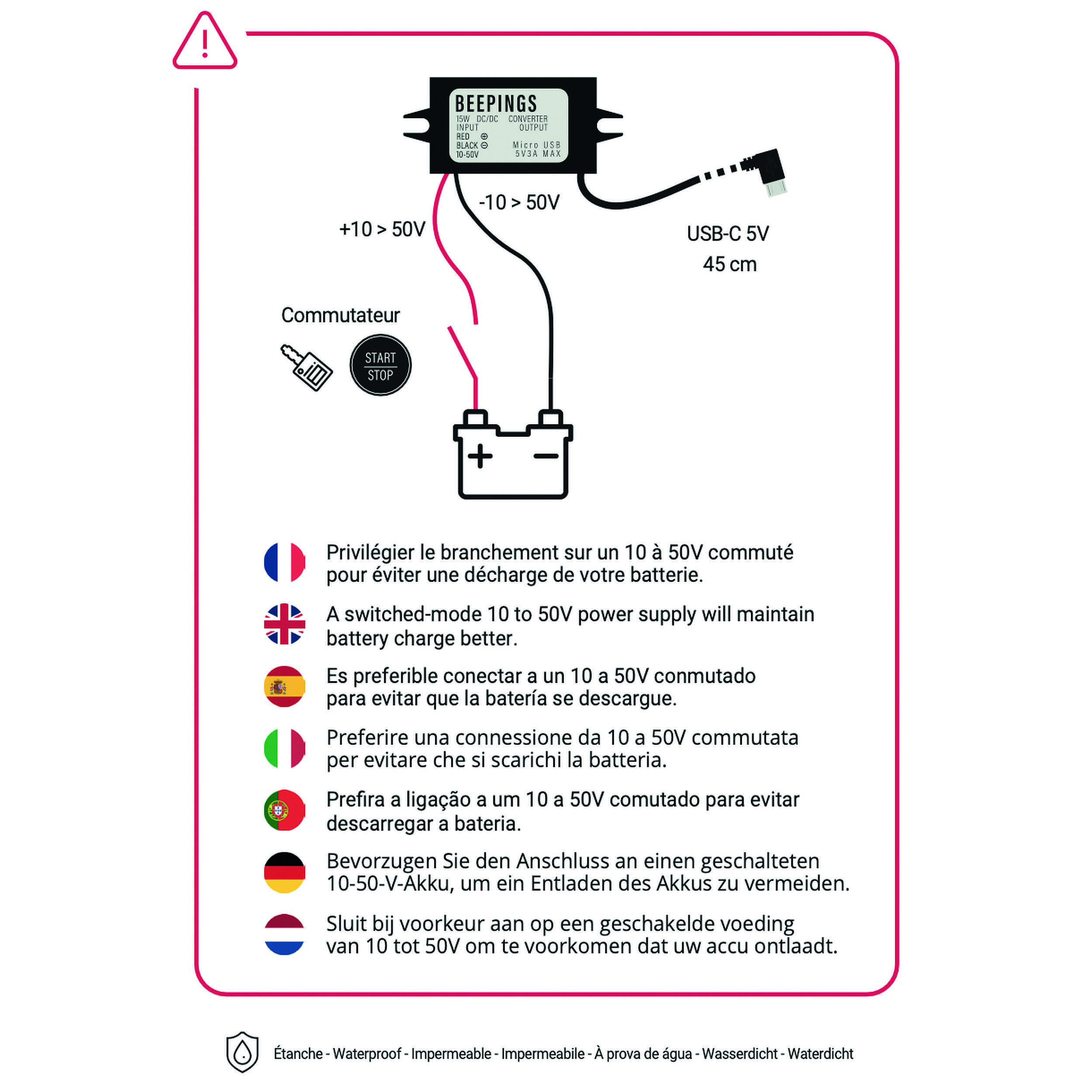 Convertisseur 10V-50V