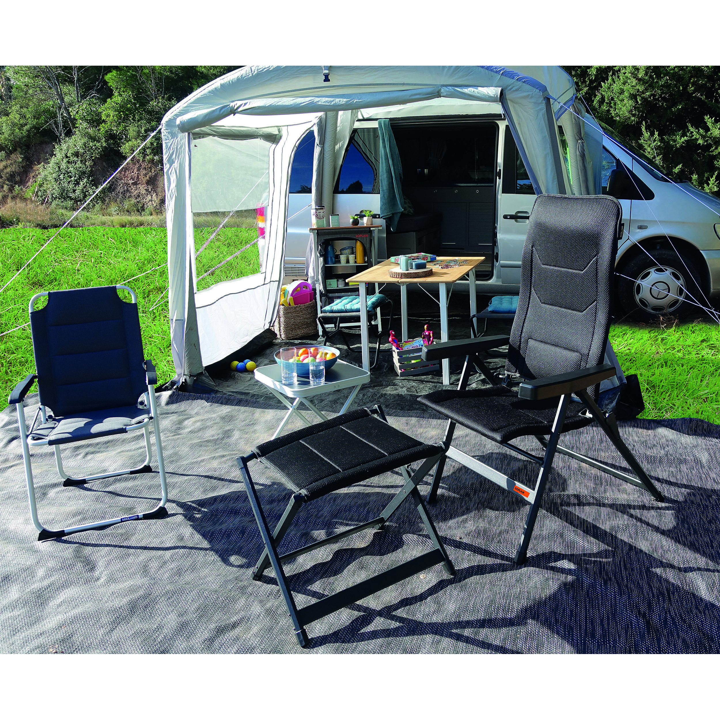 Fauteuil de camping Major Noir Premium
