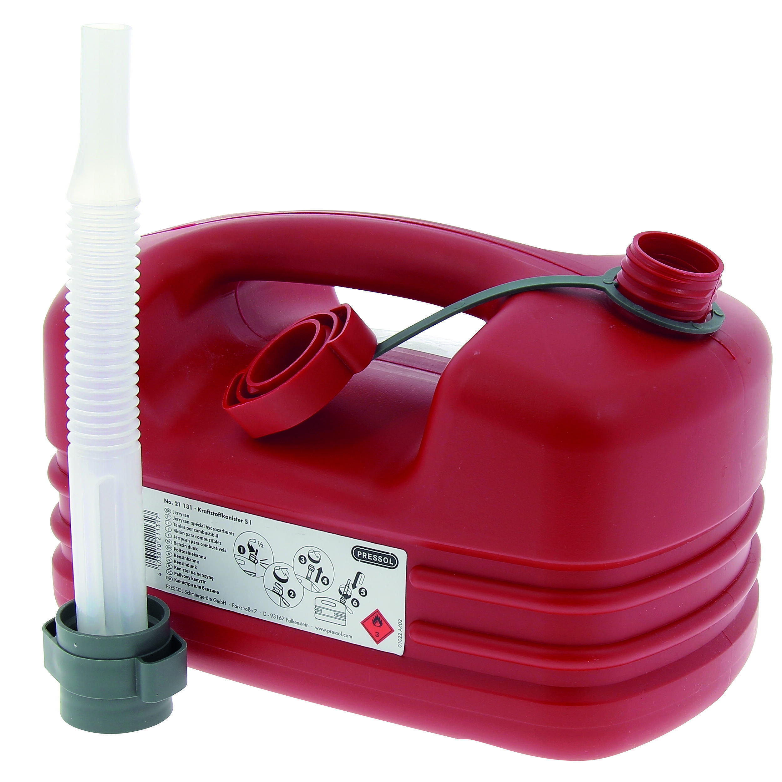 Jerrican plastique spécial carburant : Contenance : 5 litres