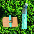 Lunch box en bambou et verre : - Coloris : Bleu