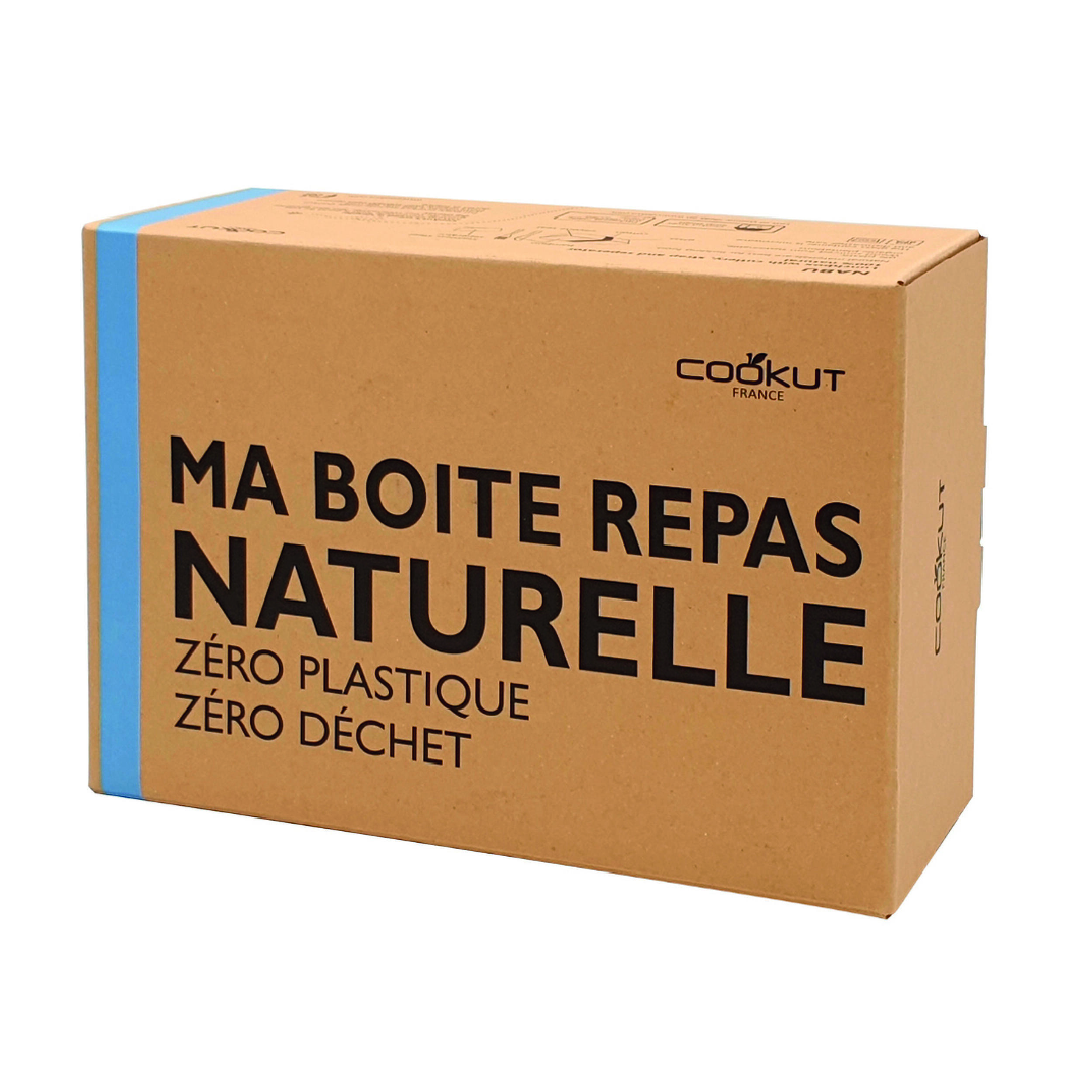 Lunch box en bambou et verre : - Coloris : Bleu