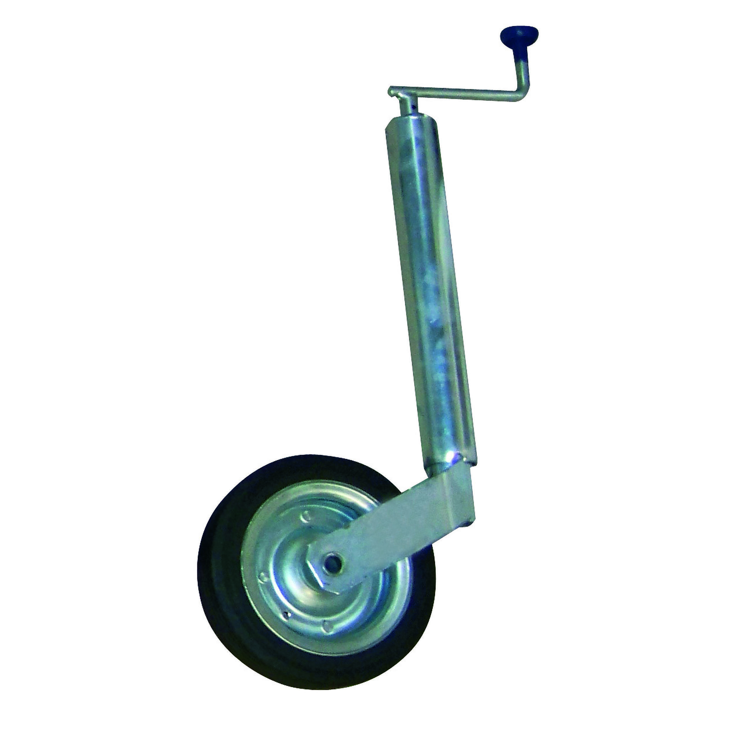 Roue jockey télescopique pour caravane et remorque : Roue tôlée avec fût diamètre 60 mm