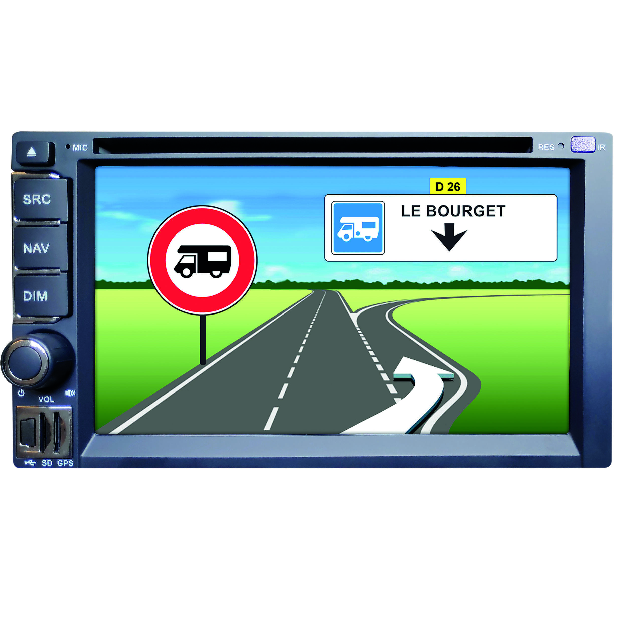 Station multimédia GPS 2DIN spécial camping-car CC700i