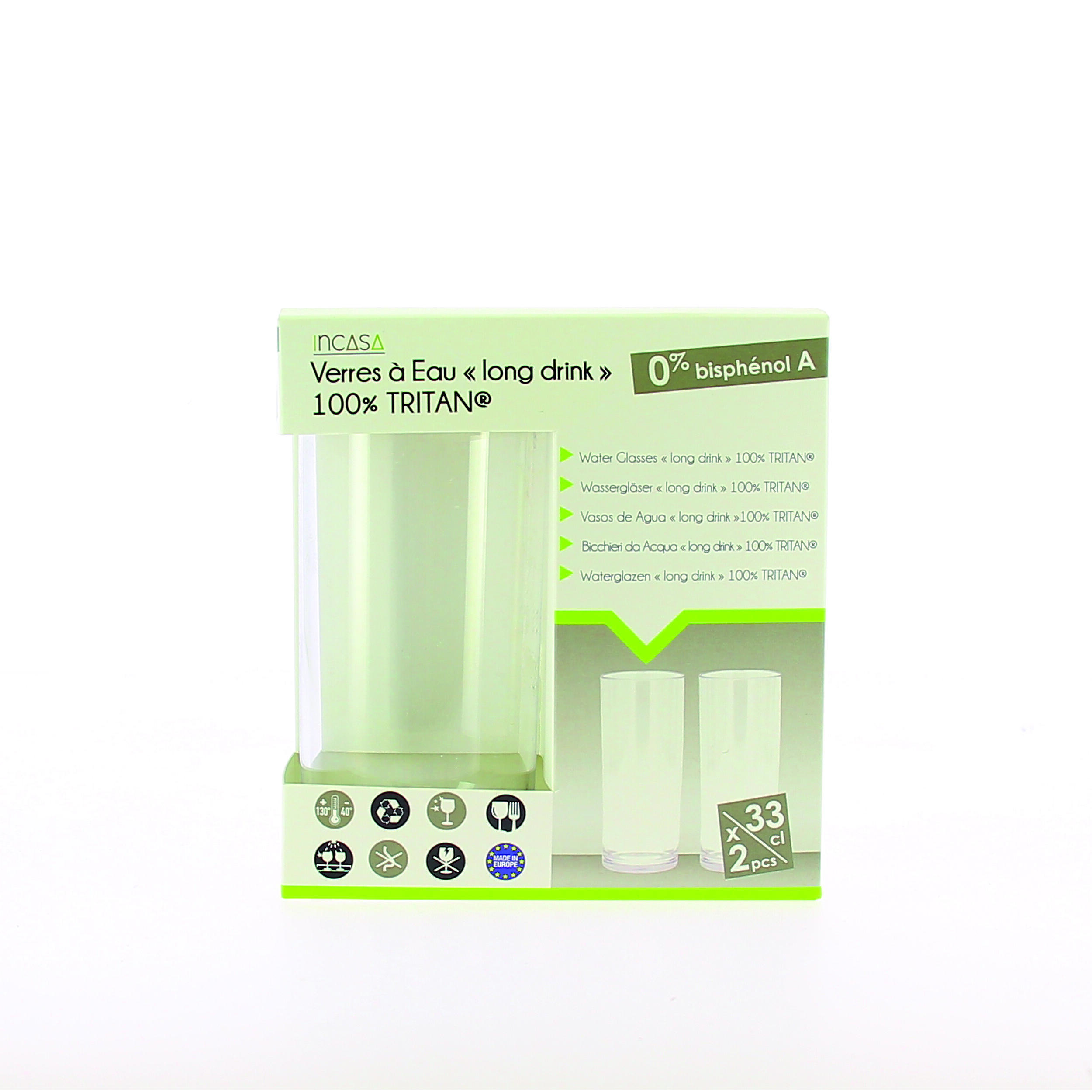 Lot de 2 grands verres à eau