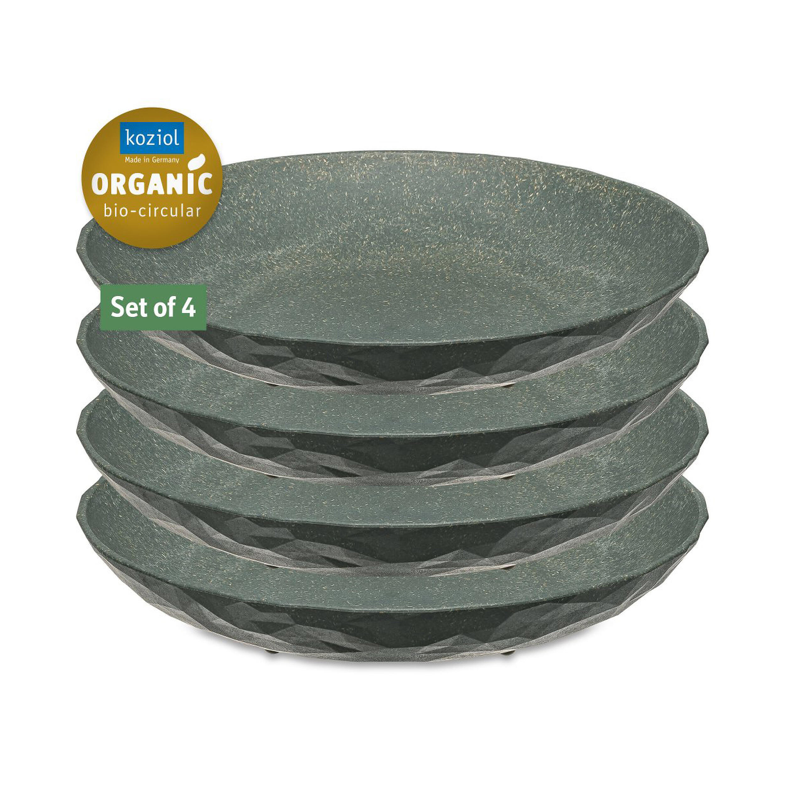Lot de 4 assiettes creuses Club : - Coloris : Gris