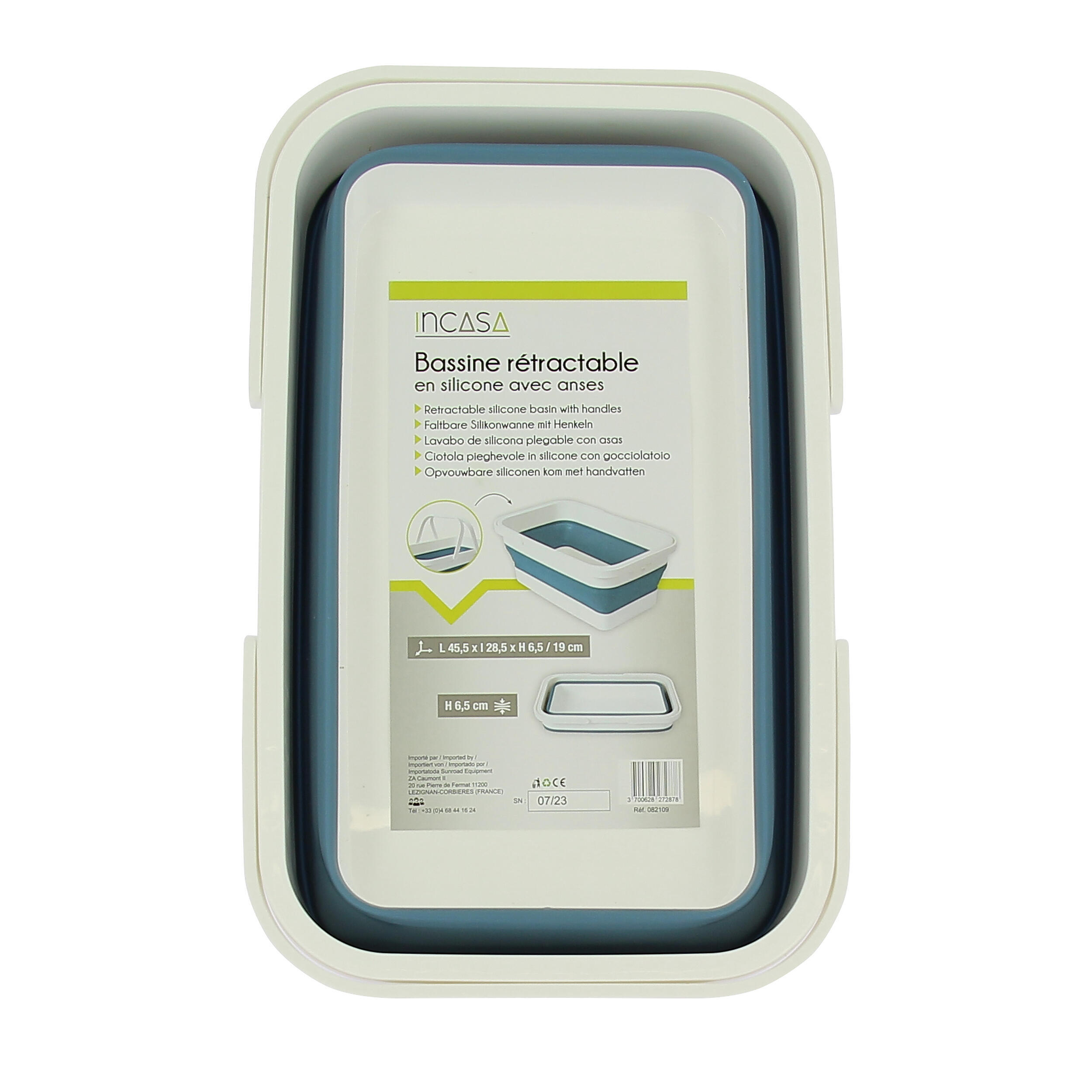 Bassine rétractable avec anses