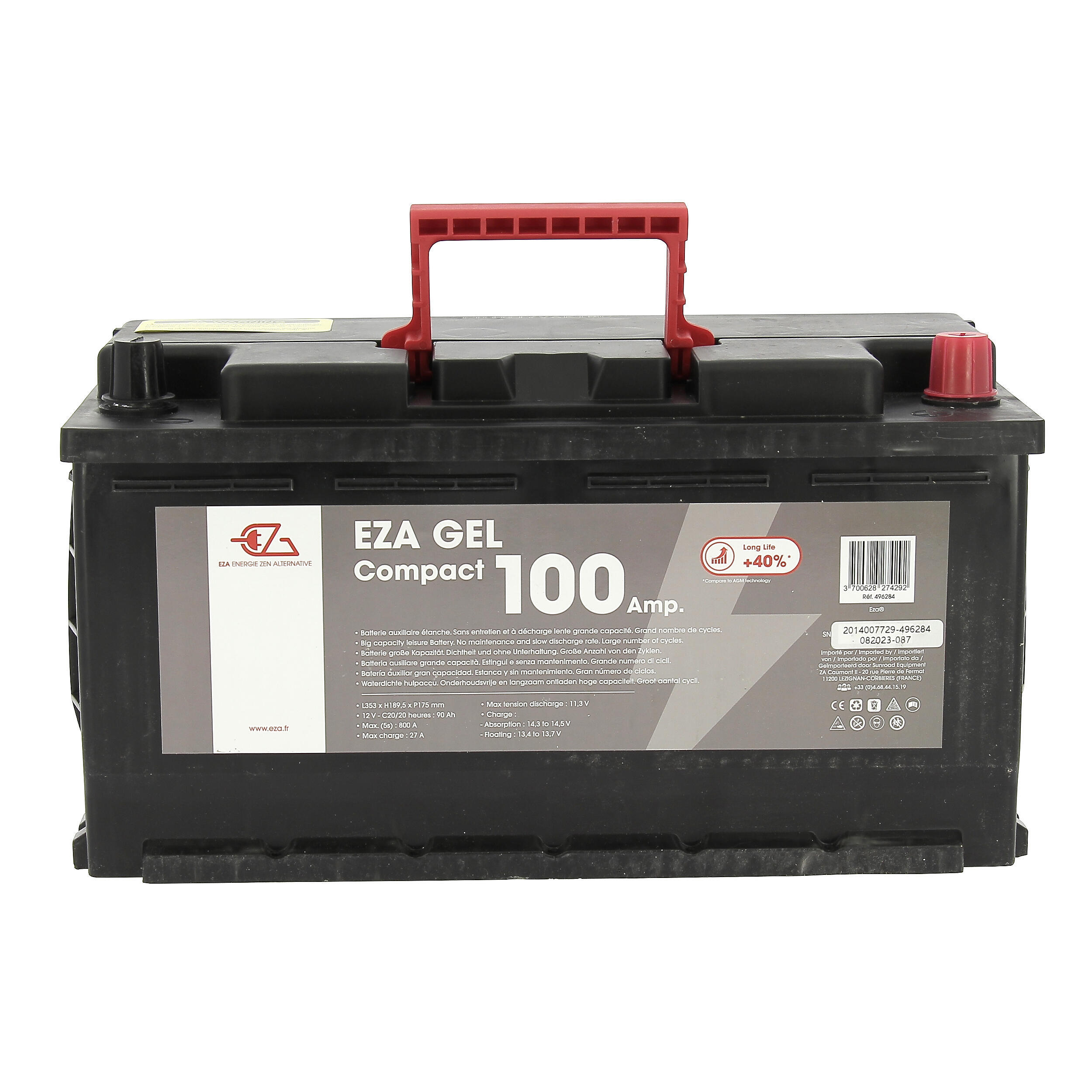 Batterie auxiliaire Gel : 100Ah compacte