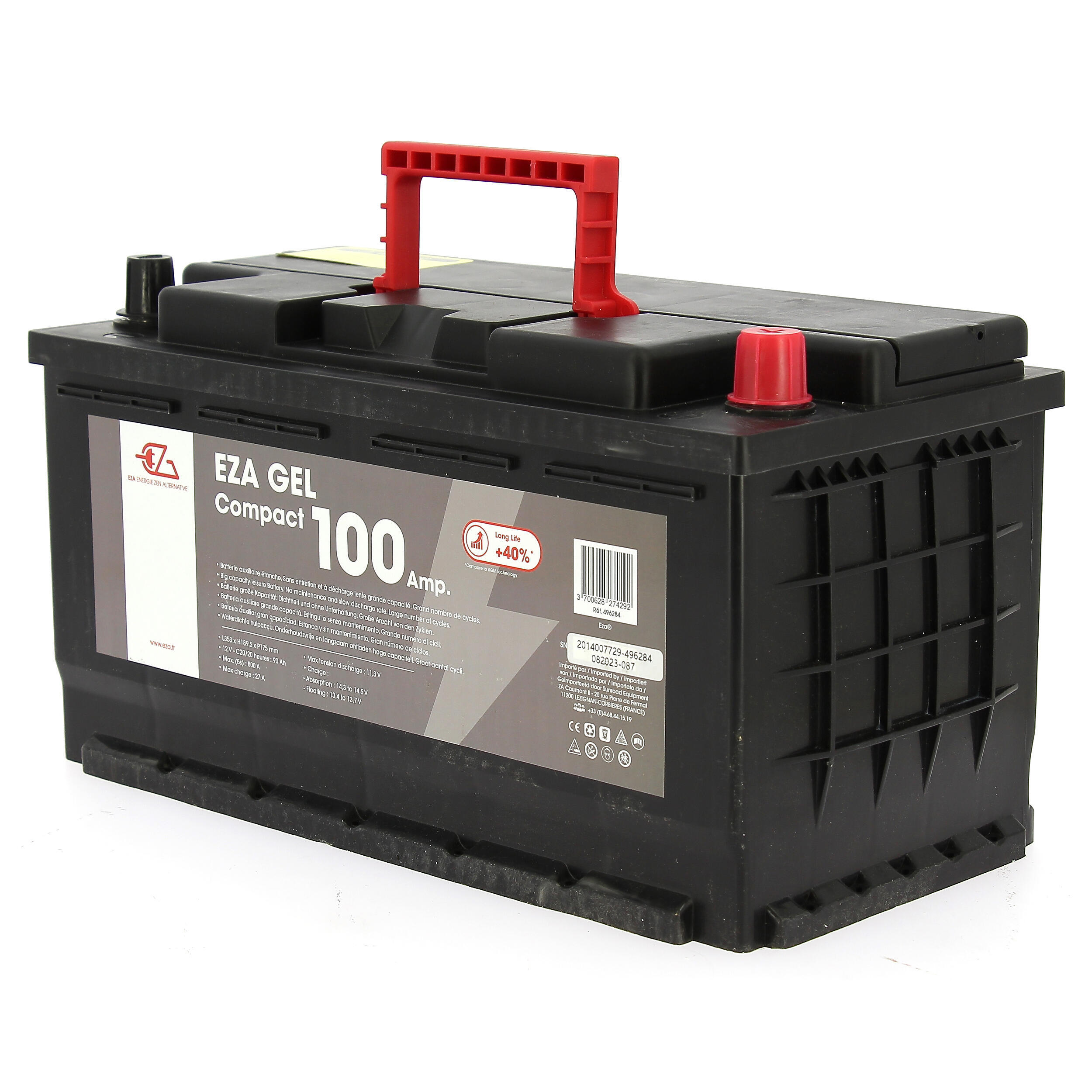 Batterie auxiliaire Gel : 100Ah compacte