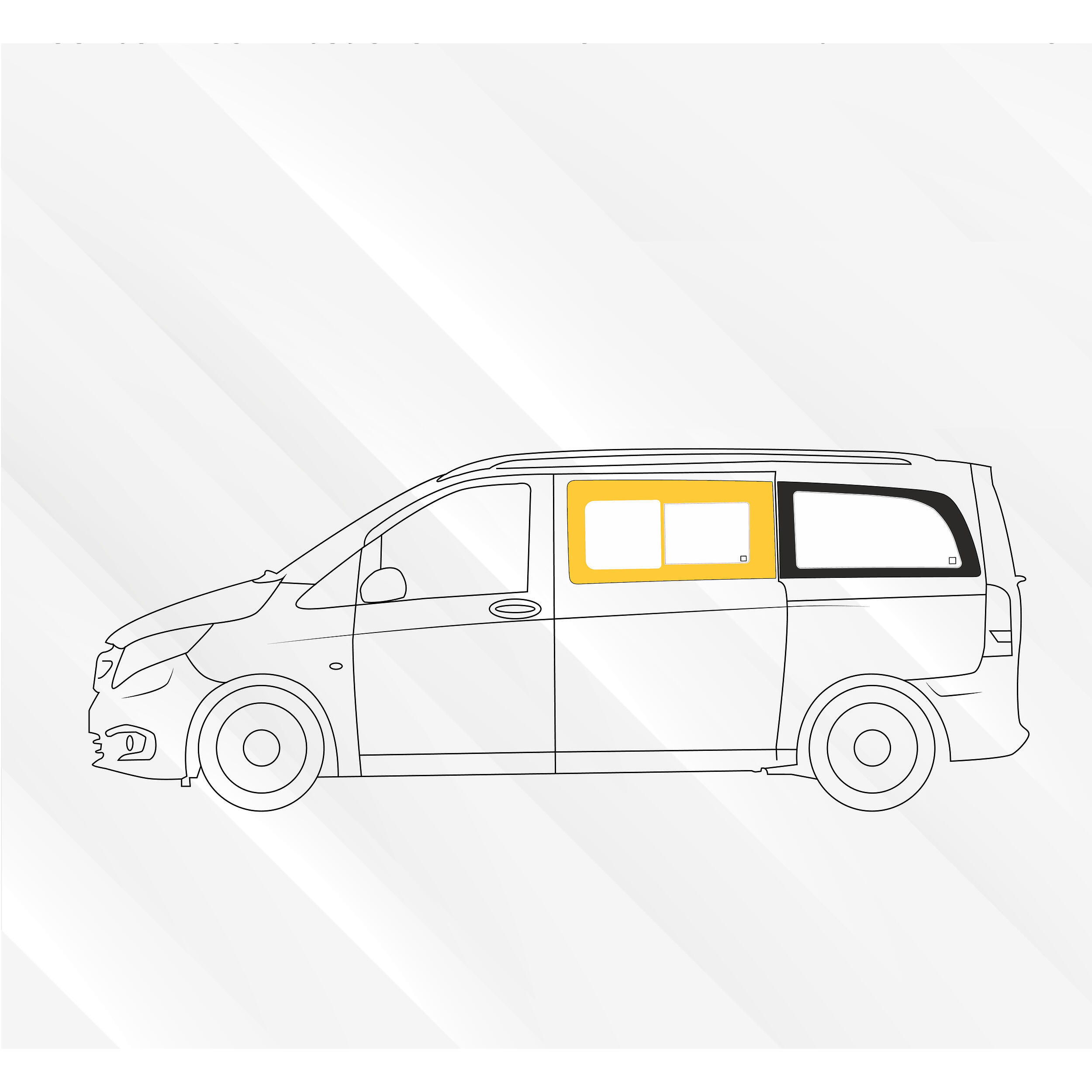 Baie Sunvan Mercedes Vito à partir de 2014 : Coulissante avant gauche (L2/L3)
