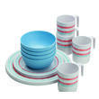 Pack de vaisselle en mélamine Just Stripes 16 pièces