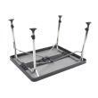 Table rectangulaire grise en aluminium : - Dimensions : 80 x 60 cm
