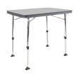 Table rectangulaire grise en aluminium : - Dimensions : 80 x 60 cm