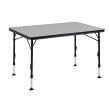 Table rectangulaire grise en aluminium