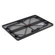 Table rectangulaire grise en aluminium : - Dimensions : 120 x 80 cm